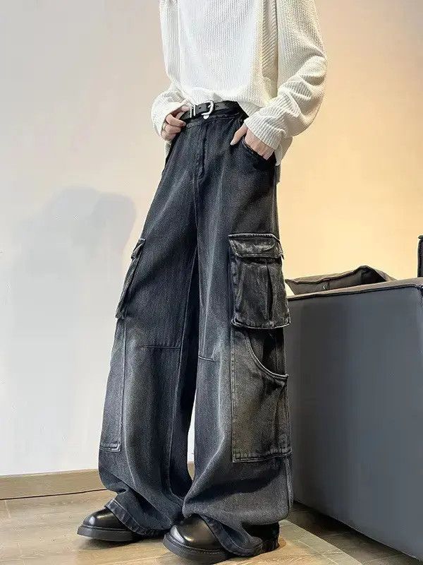Japanese Brand Retro loose high street straight leg jeans Size US 32 / EU 48 - 2 Thumbnail