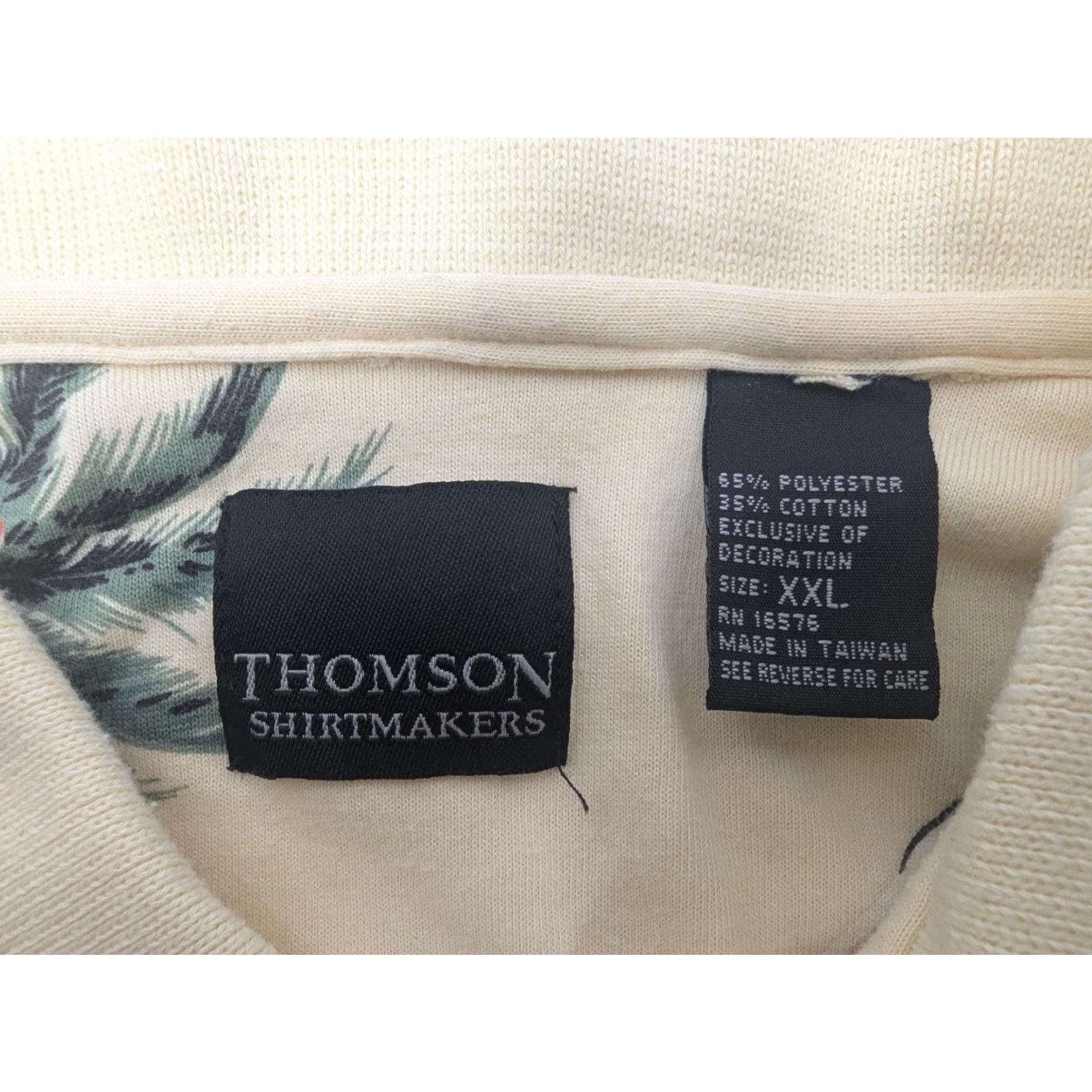 Vintage Thomson Shirtmakers Polo Shirt Yellow 2XL Short Sleeve Floral Tropical Print Men Shirts Slim Fit Casual Polo Shirt Size US XXL / EU 58 / 5 - 6 Thumbnail