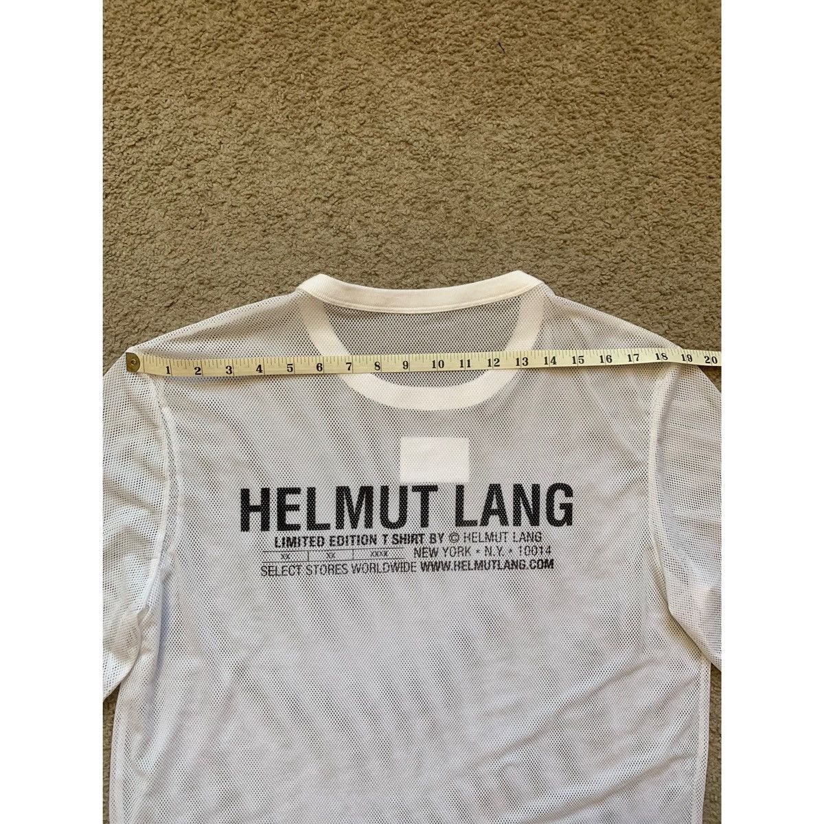 Helmut Lang HELMUT LANG WHITE LOGO MESH TOP Size US L / EU 52-54 / 3 - 23 Thumbnail