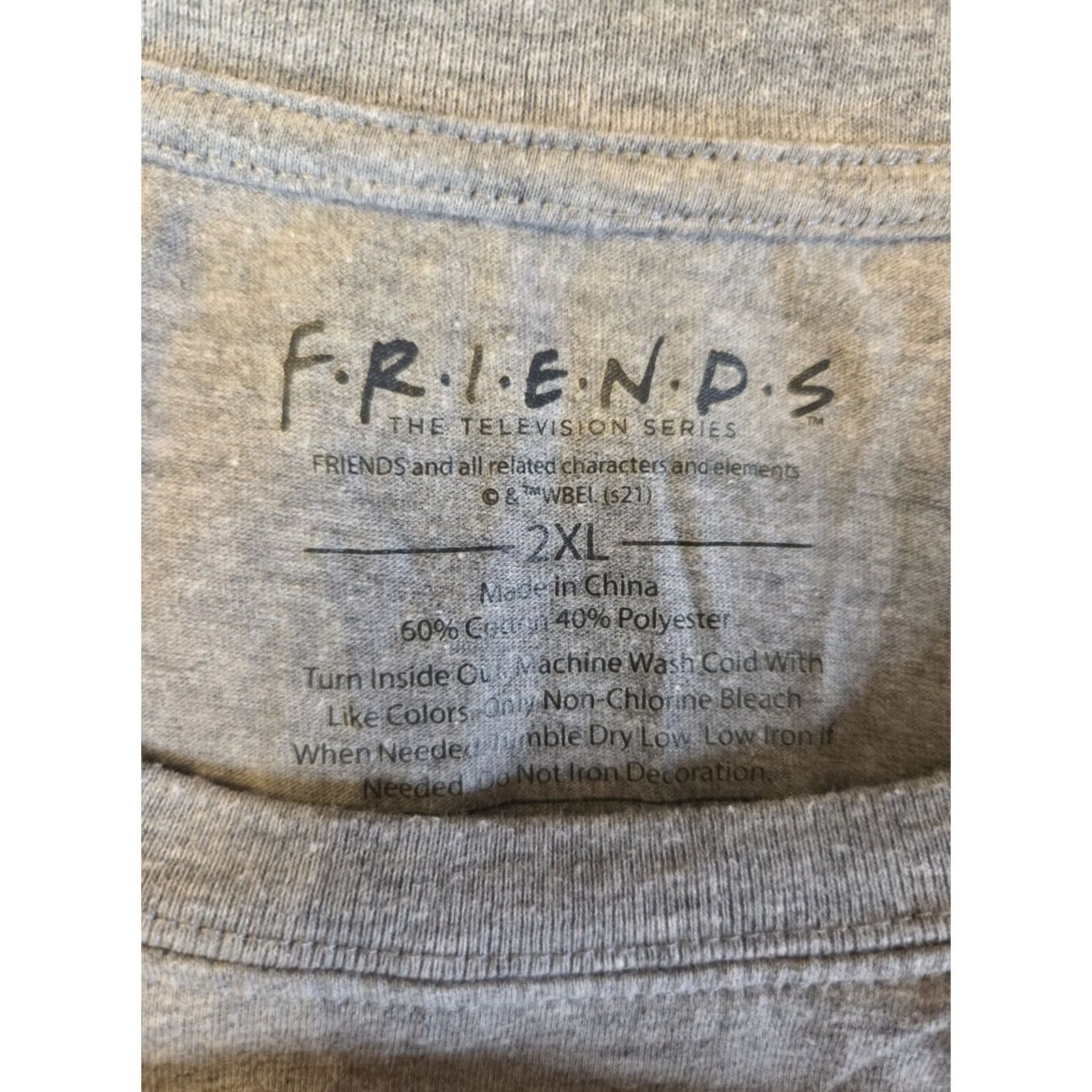 Vintage Friends TV Show Official T-Shirt Long Sleeve Gray Adult 2XL Size US XXL / EU 58 / 5 - 3 Thumbnail