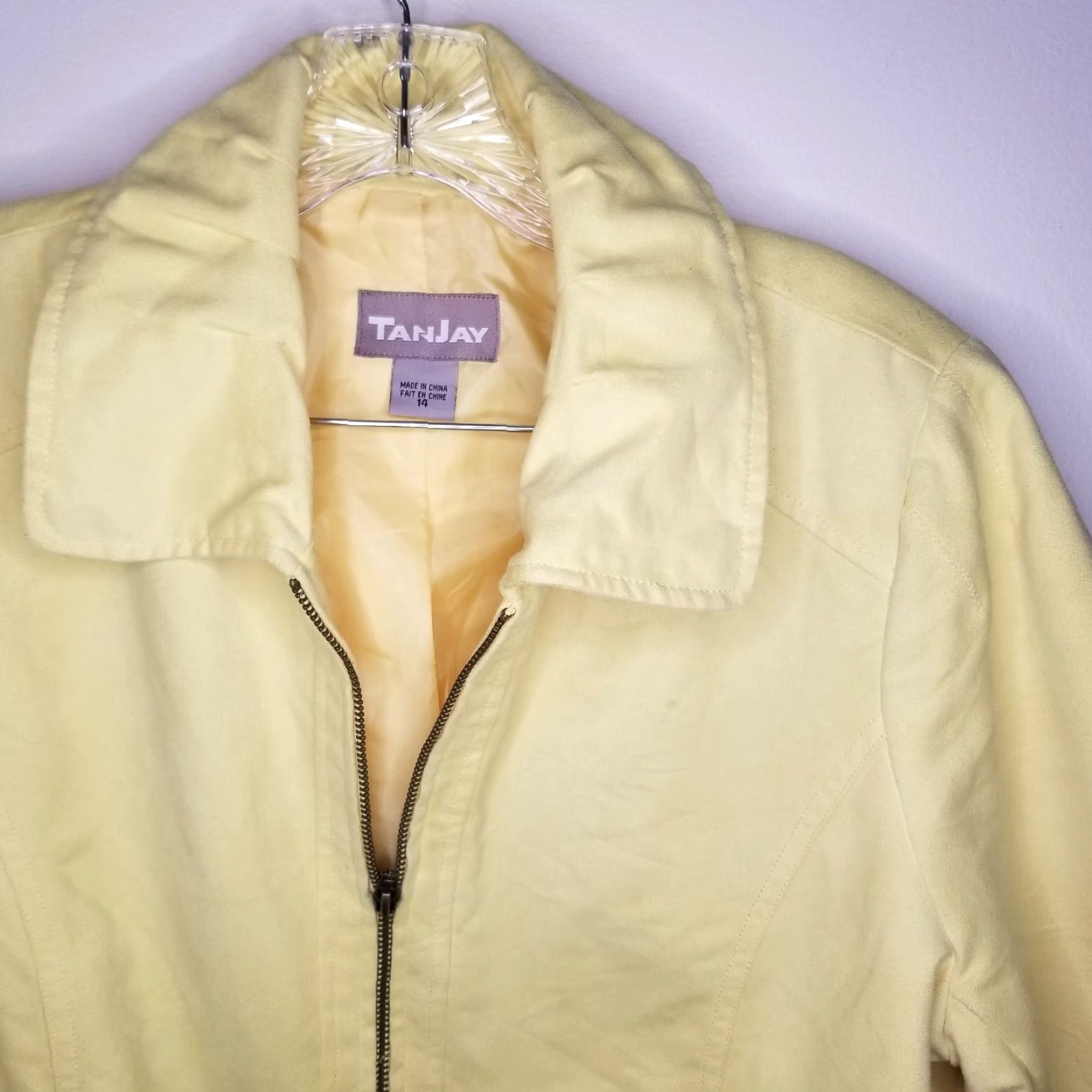 Vintage Tanjay Womens Yellow Full Zip Jacket Size 14 Size XL / US 12-14 / IT 48-50 - 3 Thumbnail
