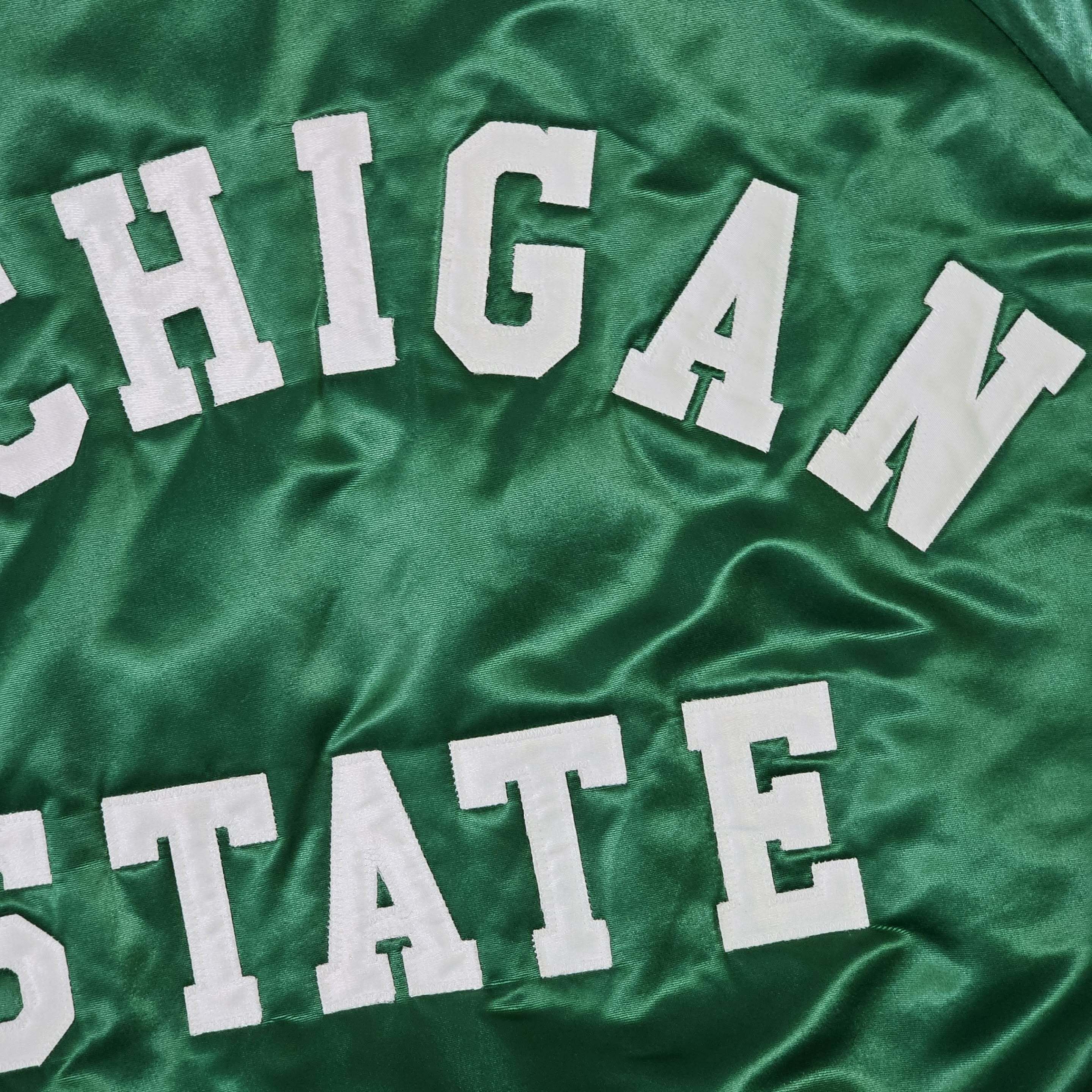 Vintage Michigan State Spartans Vintage 80s Chalk Line Satin Bomber Size US L / EU 52-54 / 3 - 7 Thumbnail