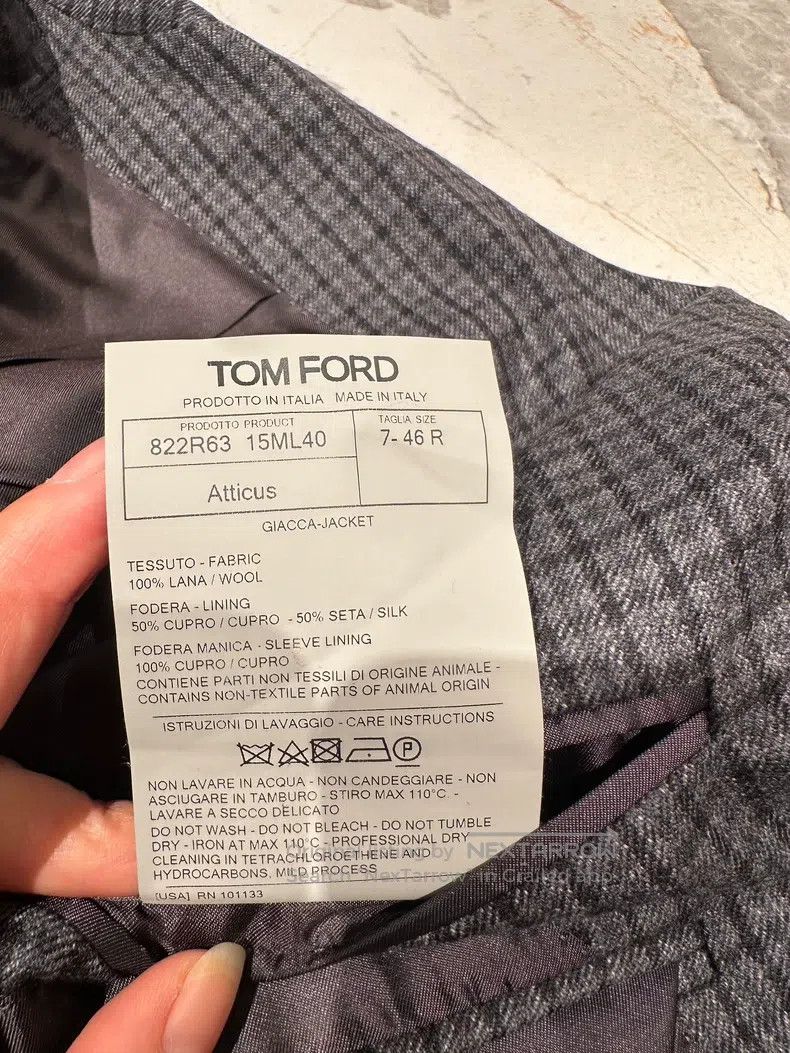 Tom Ford Tom Ford Grey Plaid Single-Breasted Suit Size 46L - 8 Thumbnail