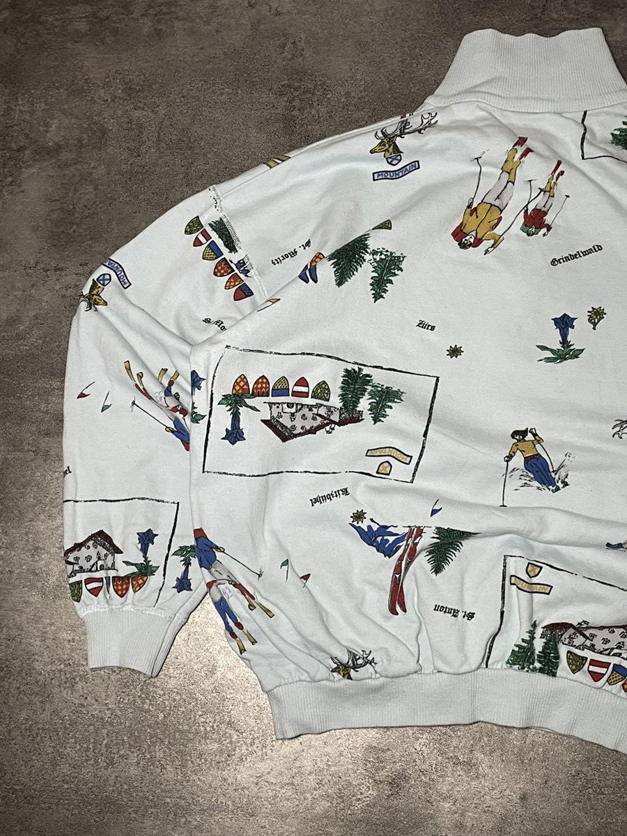 Vintage 🔥RARE🔥Vintage 90s Sweatshirt Ski AOP Boxy Fit Cozy Hype Size US XS / EU 42 / 0 - 5 Thumbnail