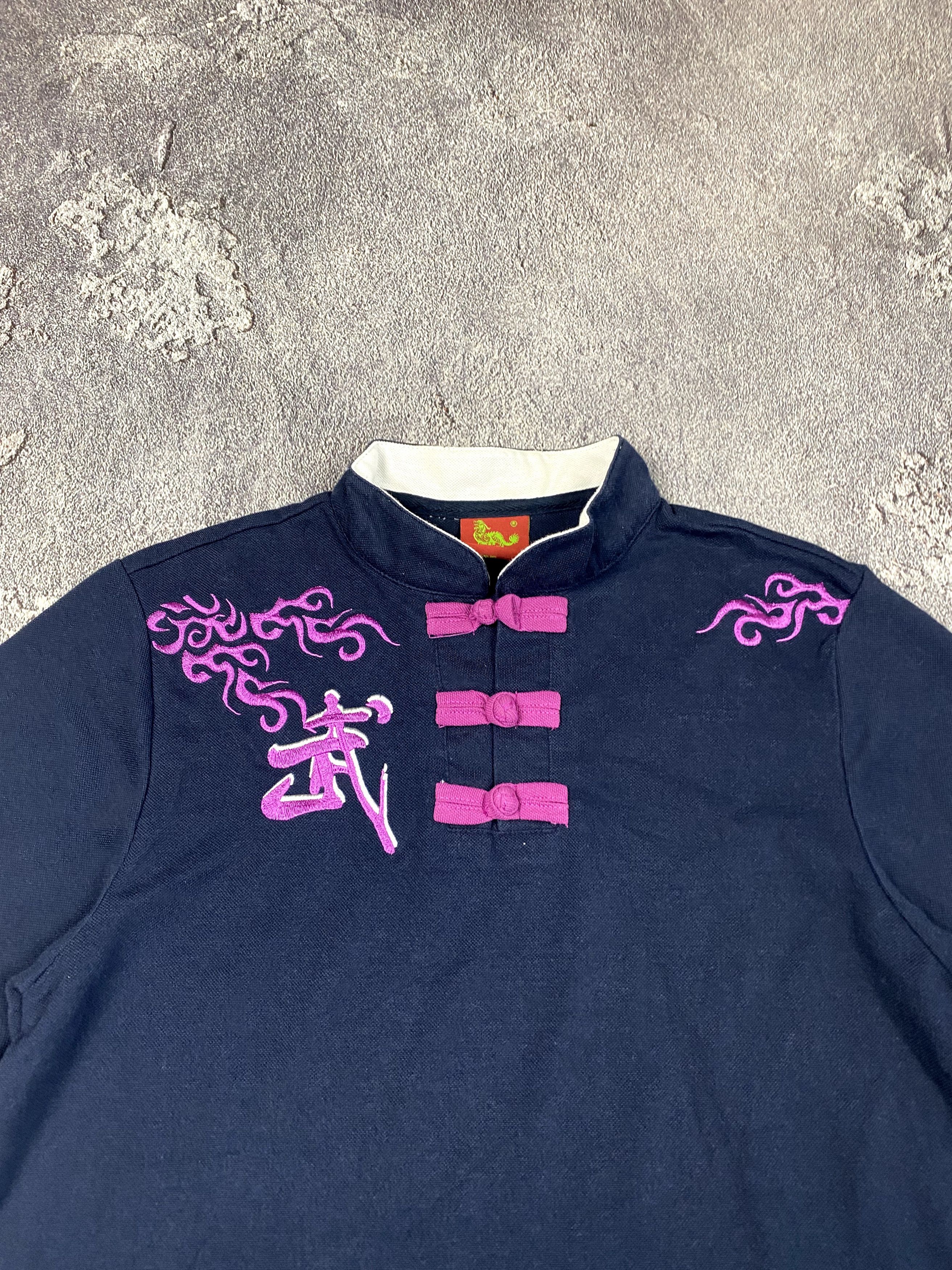 Japanese Brand Embroidered Dragon Tee Chinese-Inspired Button Shirt Size M / US 6-8 / IT 42-44 - 4 Thumbnail