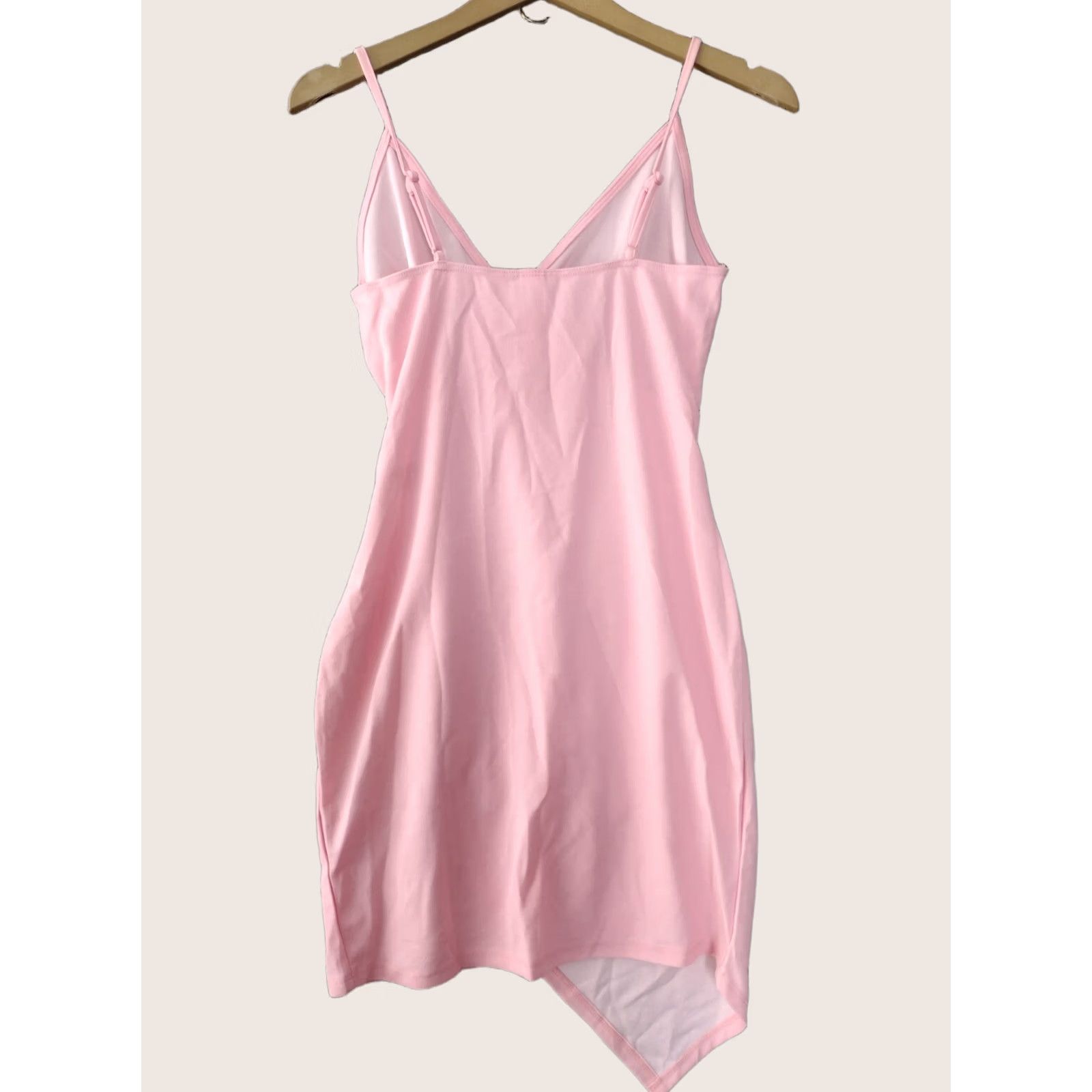 Pinko Pretty in Pink Women's Crossover Mini Dress S Pink Sleeveless V-Neck Party Clubwear Mini Dress Womens) Size S / US 4 / IT 40 - 1 Thumbnail