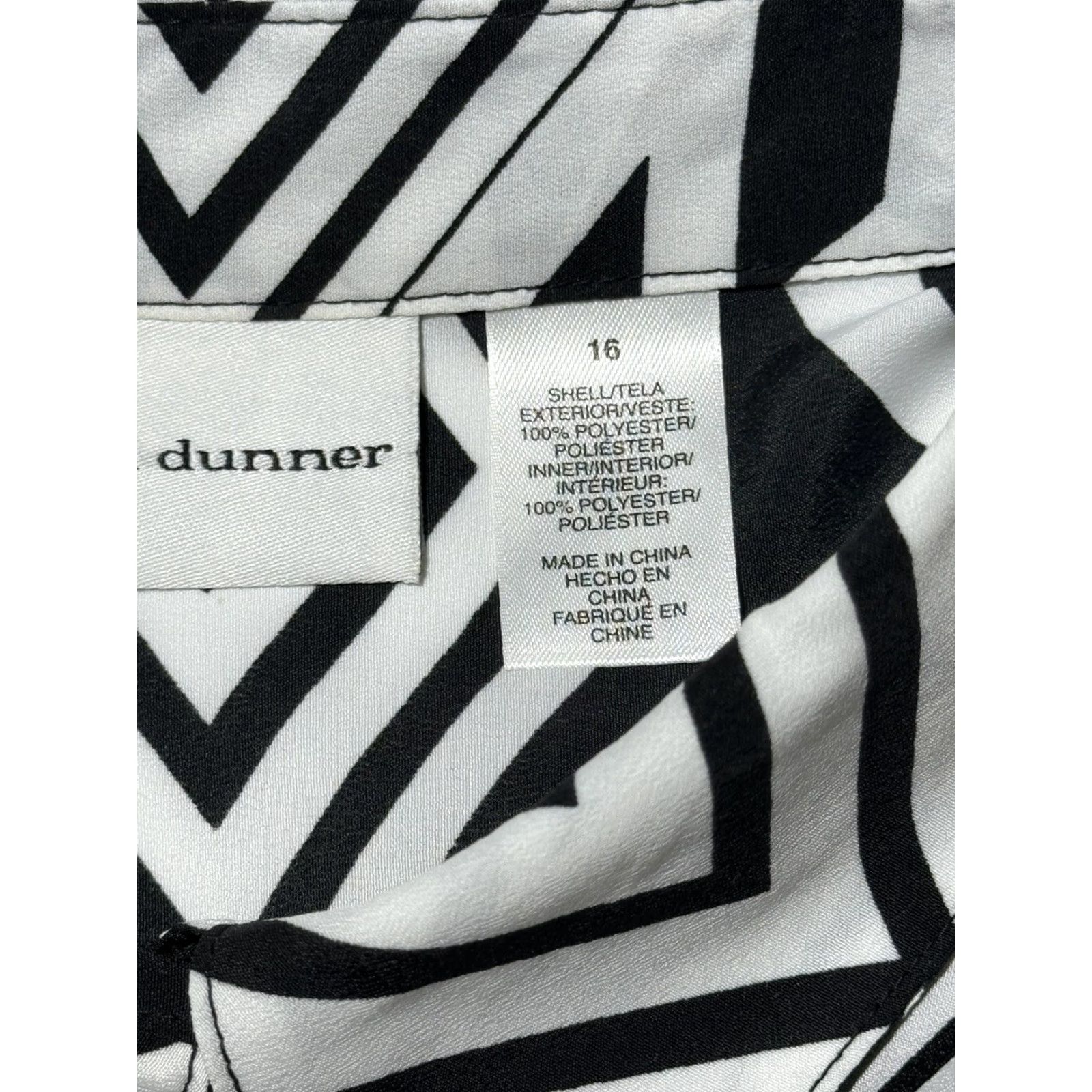 Vintage VINTAGE Alfred Dunner Shirt Womens 16 70s 80s Psychedelic Geometric Groovy Button Up Black & White Size XXL / US 16-18 / IT 52-54 - 7 Thumbnail