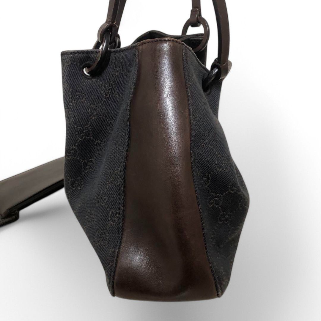 Gucci Gucci - Tote Handbag Shoulder Bag Leather Black Monogram Size ONE SIZE - 3 Thumbnail