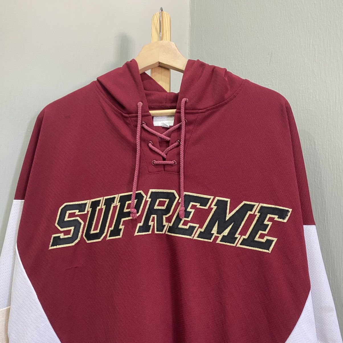 Supreme Supreme FW17 Hooded Hockey Jersey Burgundy Lace Up Hoodie Size US M / EU 48-50 / 2 - 3 Thumbnail