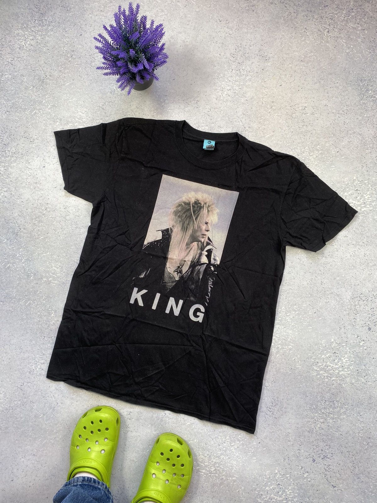 Band Tees × Vintage Men's Labyrinth Jareth The Goblin King Bowie T-Shirt Size US XL / EU 56 / 4 - 1 Thumbnail