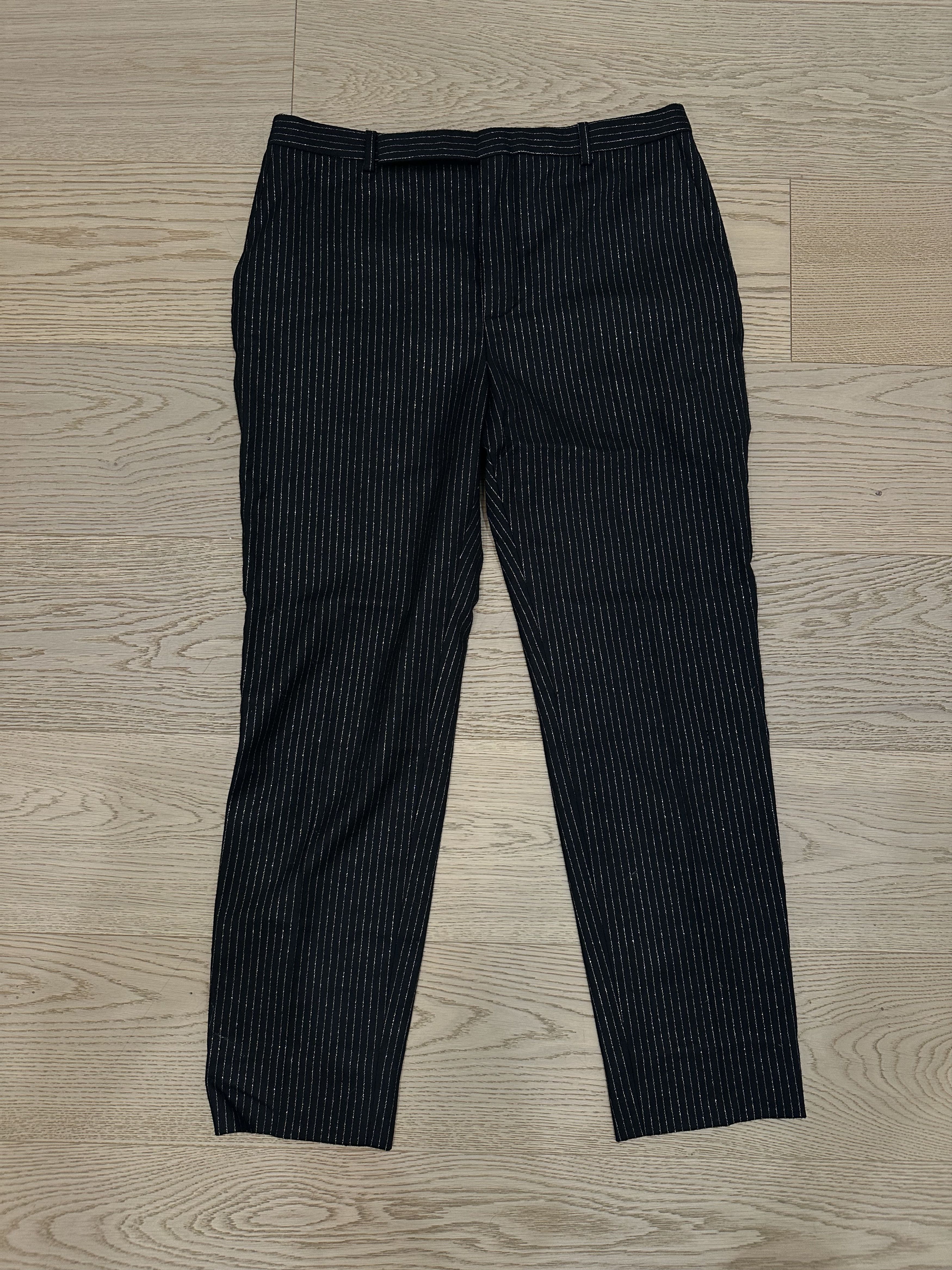 Saint Laurent Paris Glitter Pinstripe Saint Laurent Black Pants Size US 32 / EU 48 - 1 Thumbnail