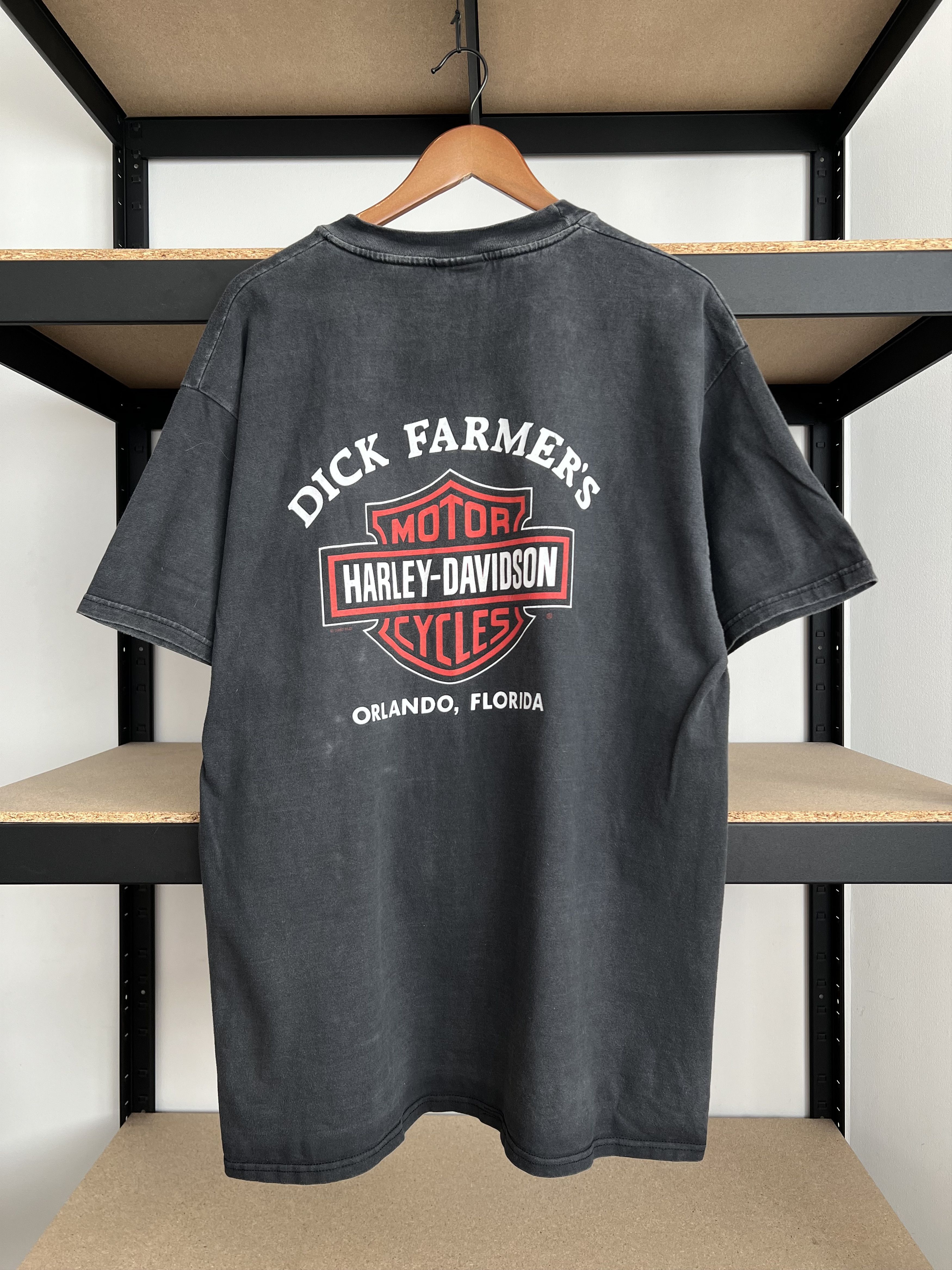 Harley Davidson Vintage 90s Harley Davidson 1958 Panhead Florida Black Tee Size US XL / EU 56 / 4 - 4 Thumbnail