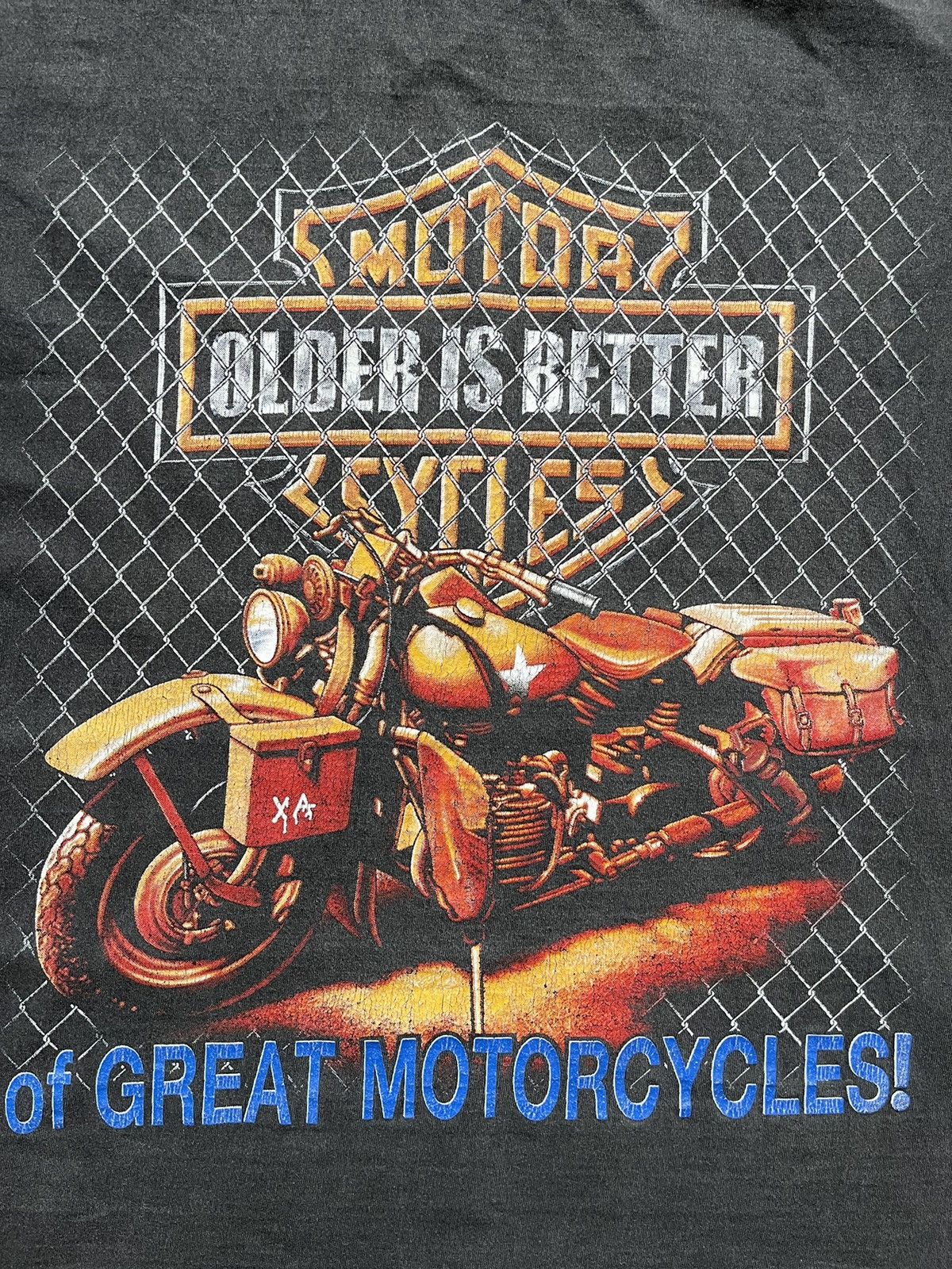 Vintage Harley Davidson Motor Cycles Older Is Better Size US L / EU 52-54 / 3 - 3 Thumbnail
