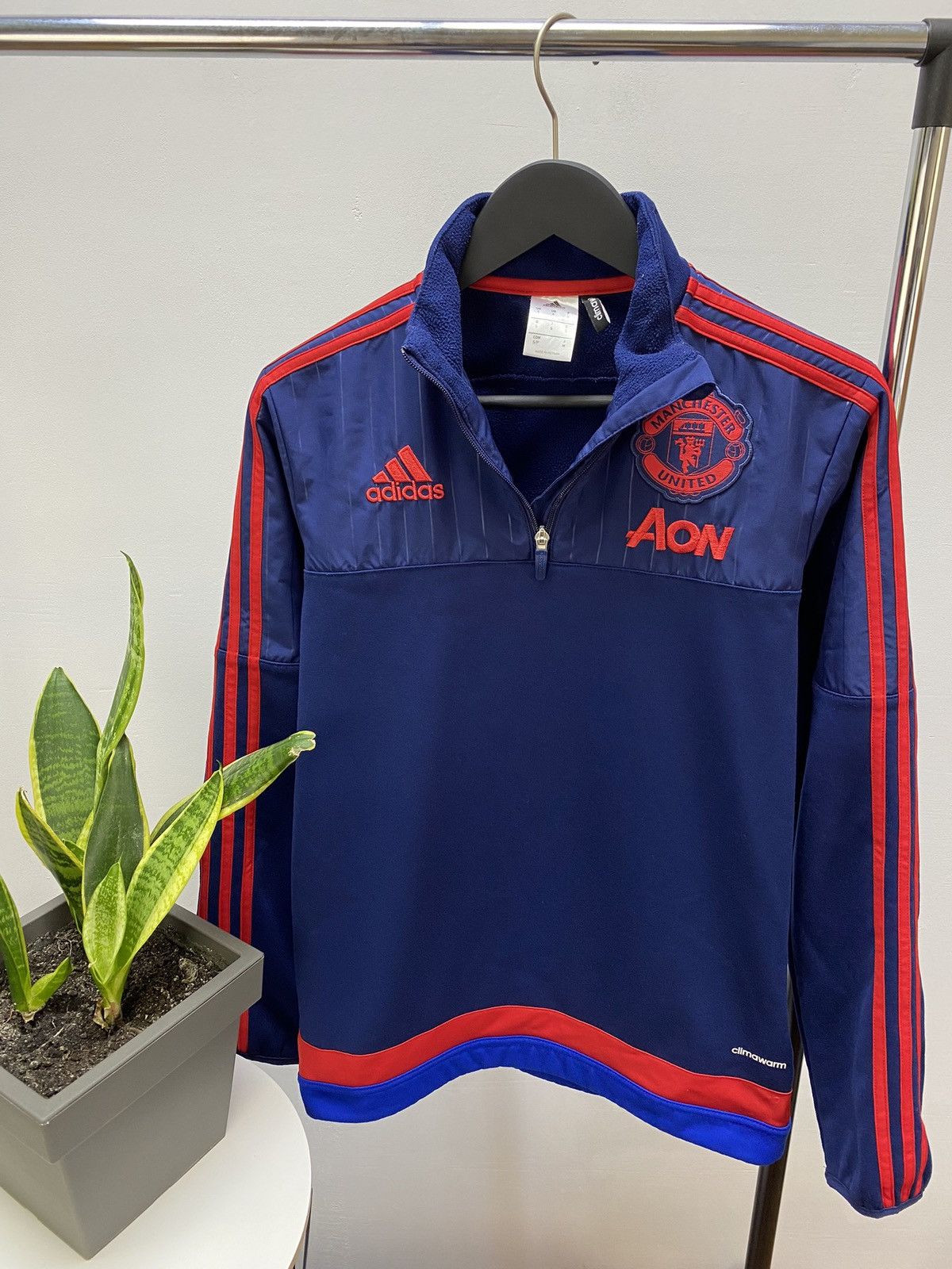 Adidas Manchester United 2015 2016 Training 1/4 Zip Top Jacket Size US S / EU 44-46 / 1 - 4 Thumbnail