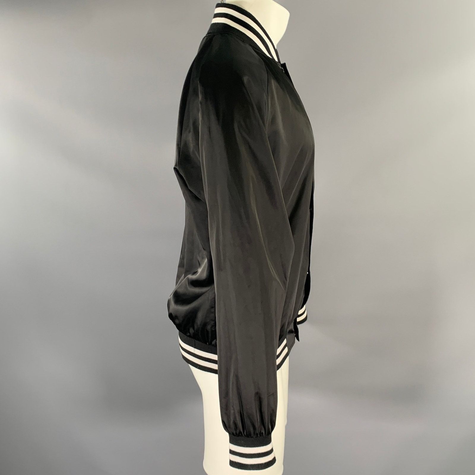 Barneys New York BARNEYS NEW YORK Size L Black Embroidery Bomber Jacket Size US L / EU 52-54 / 3 - 3 Thumbnail