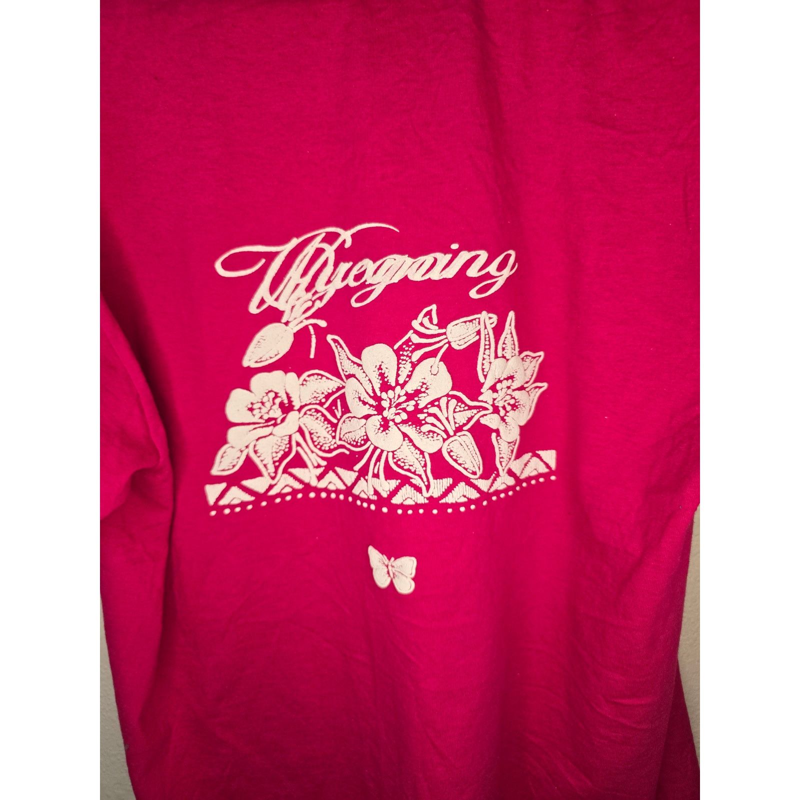 Jerzees × Vintage Vintage Test Print Shirt Pink L Floral OOAK Misprint Tee Size US L / EU 52-54 / 3 - 7 Thumbnail
