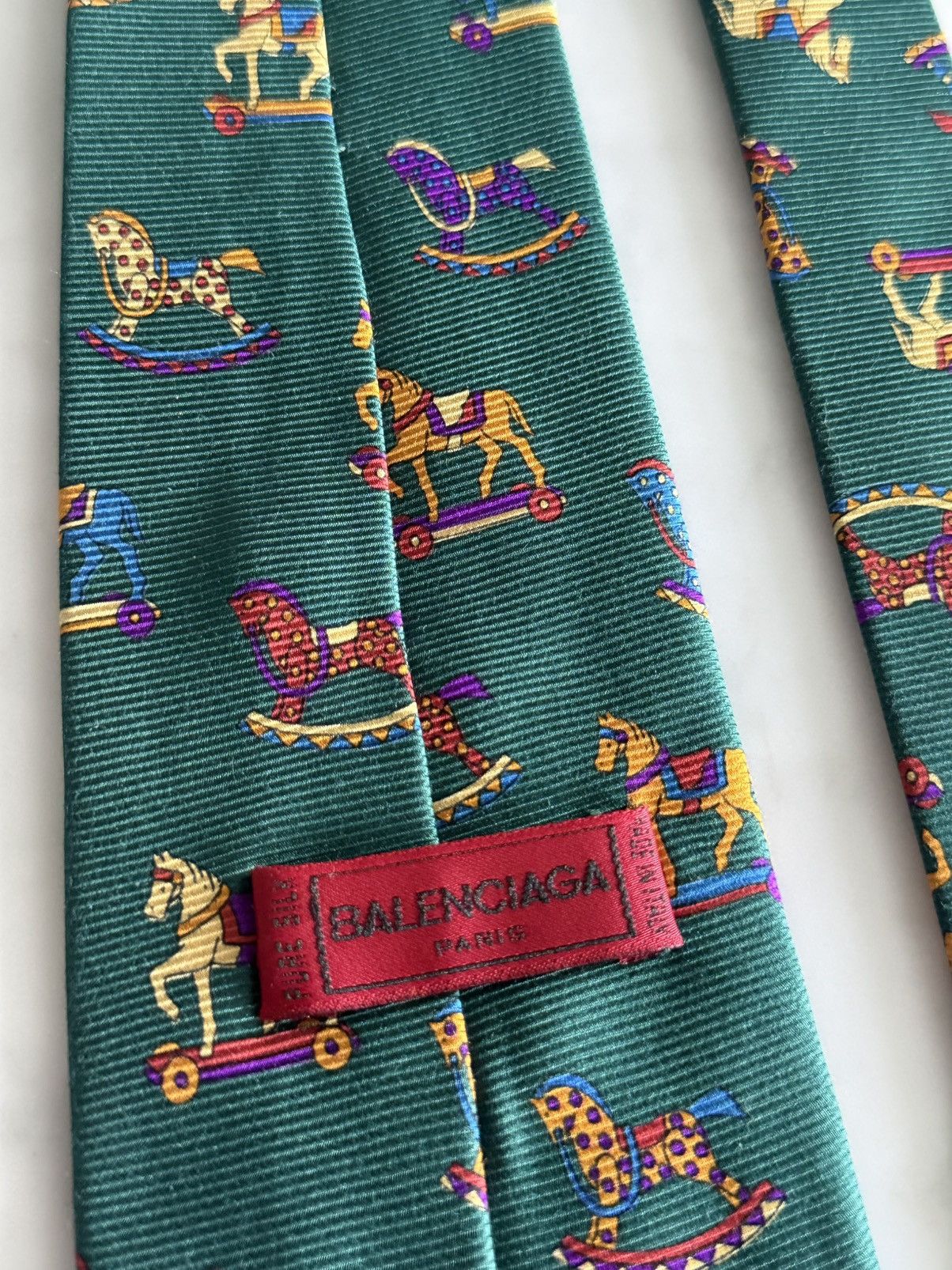 Balenciaga Balenciaga Paris Rocking Horse Carousel Tie Deadstock NOS Size ONE SIZE - 4 Thumbnail