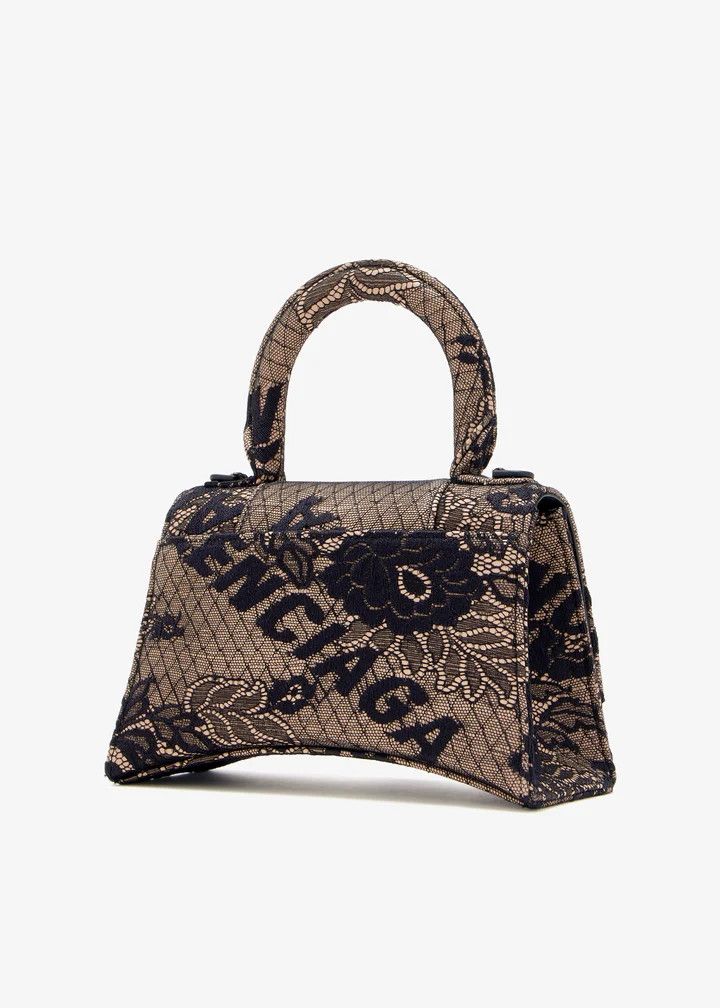 Balenciaga o1srvl11e1025 Size: OS / Hourglass XS Handbag With Dentelle Size ONE SIZE - 3 Thumbnail