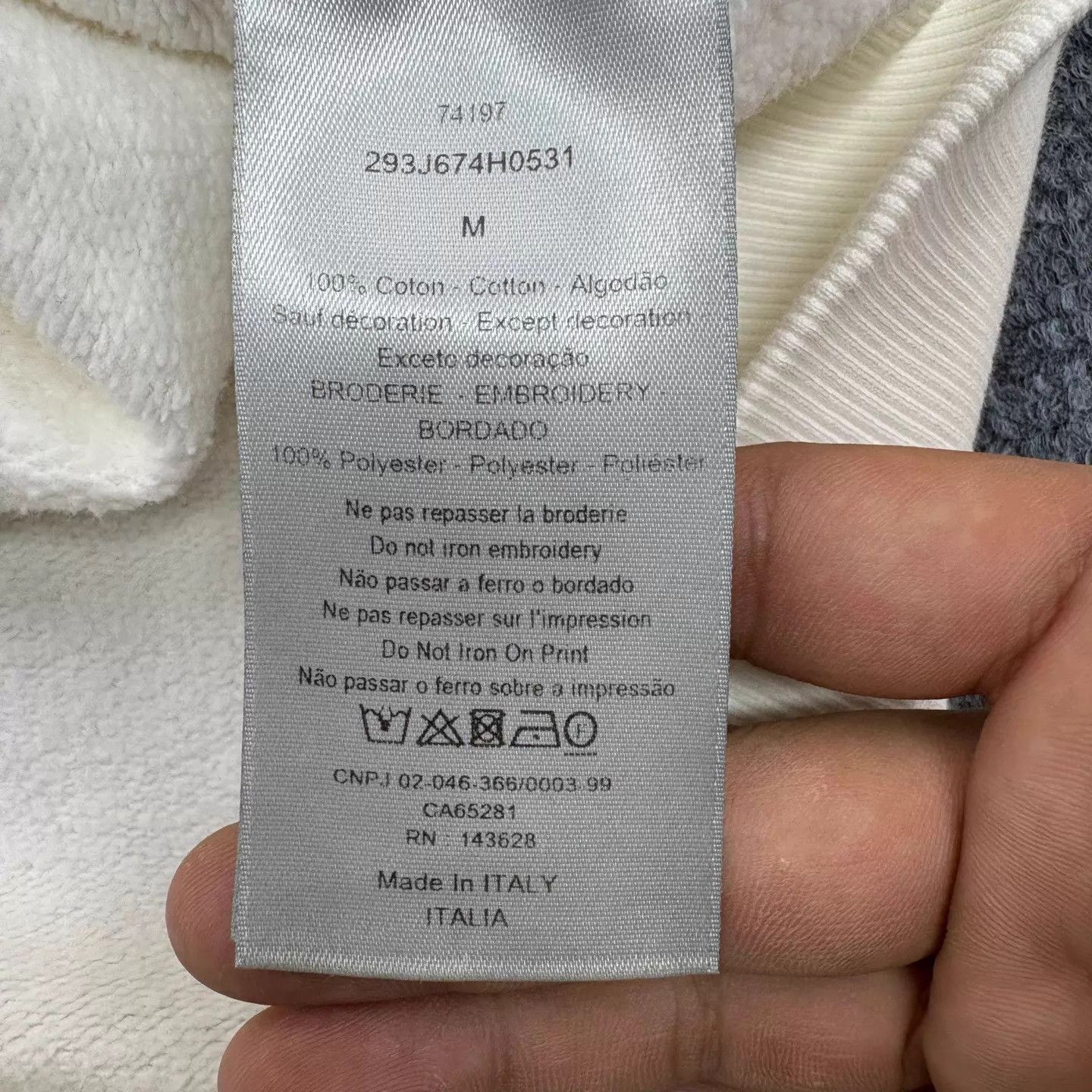 Dior Dior white rose embroidered logo sweat M new w/ tags Size M / US 6-8 / IT 42-44 - 7 Thumbnail
