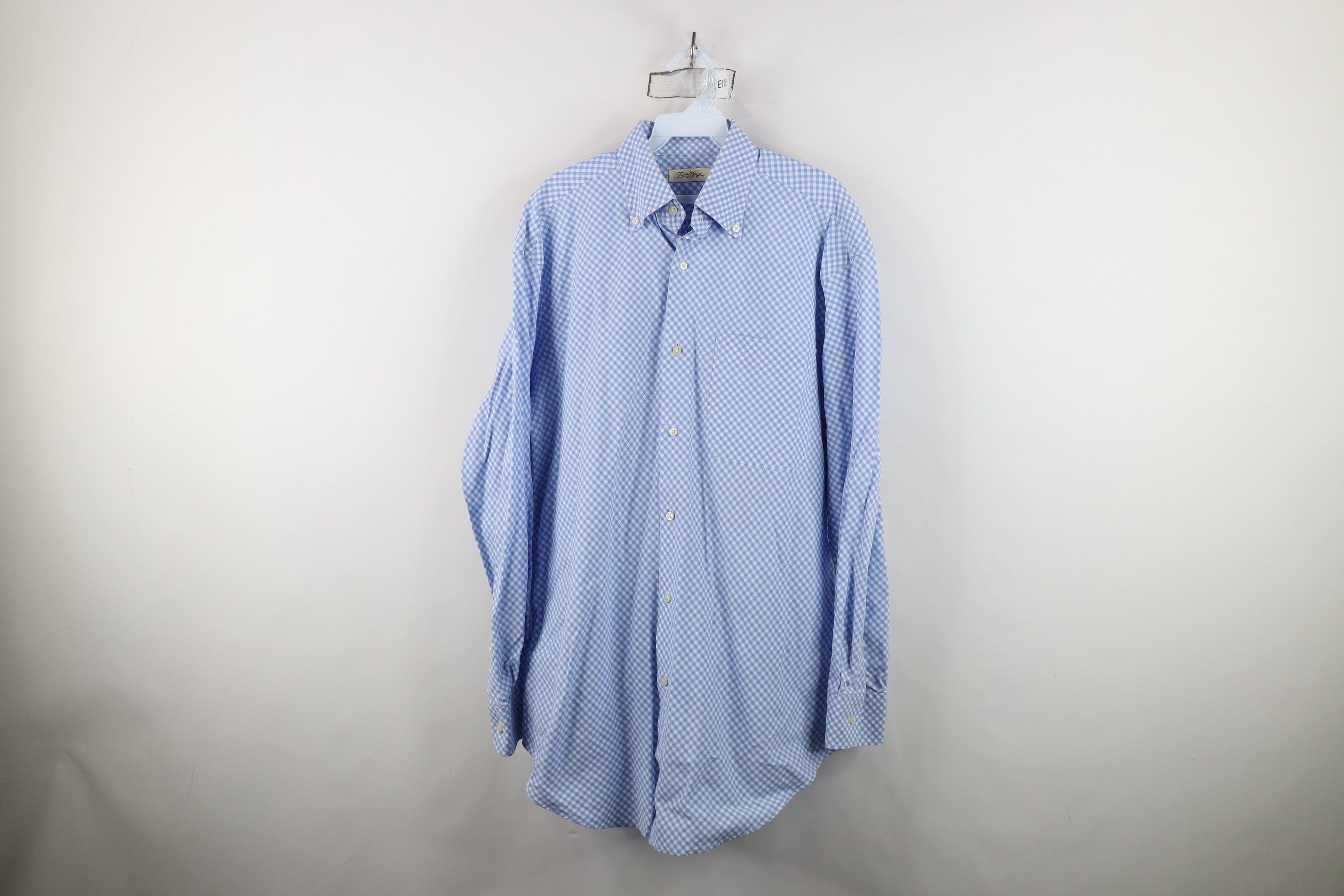 Peter Millar Peter Millar Gingham Collared Button Down Shirt Blue Cotton Size US M / EU 48-50 / 2 - 1 Thumbnail