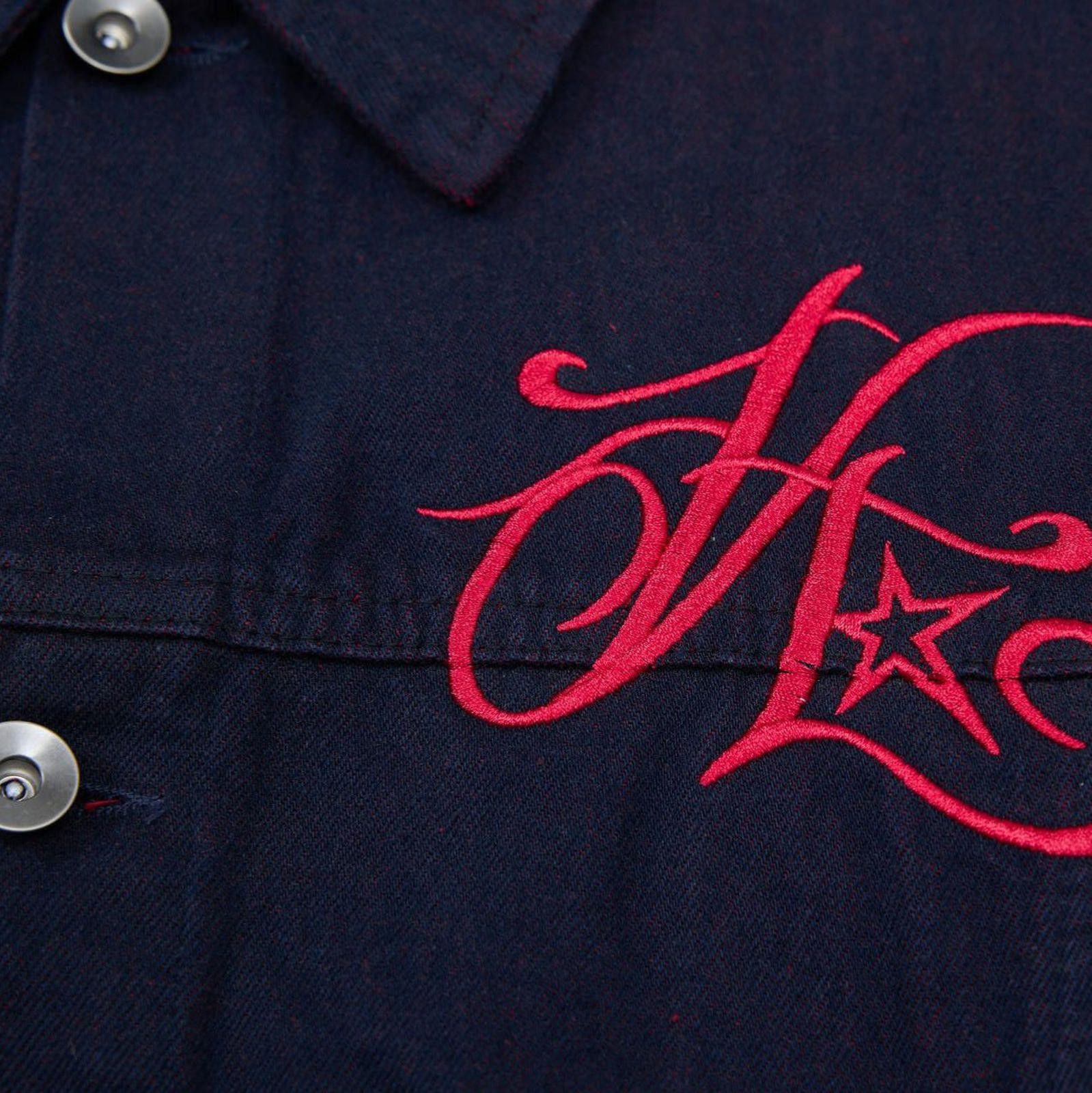 Japanese Brand Navy Slim Fit Denim Jacket, Button-Front Outerwear Size US M / EU 48-50 / 2 - 5 Thumbnail