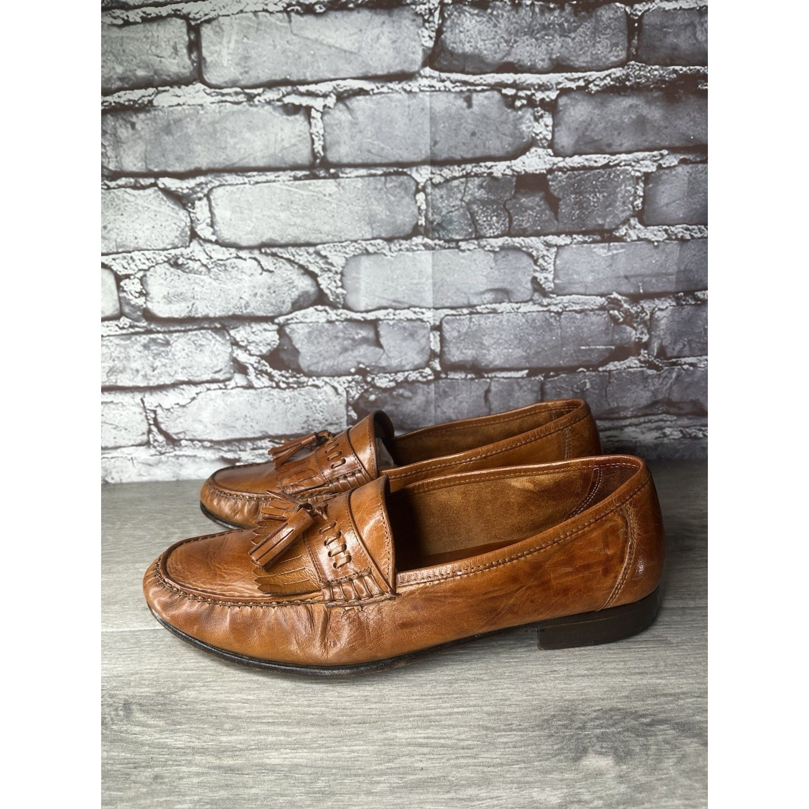 Hanover Hanover Brown Leather Kiltie Tassel VTG Loafers Dress Shoes Size US 10.5 / EU 43-44 - 1 Thumbnail