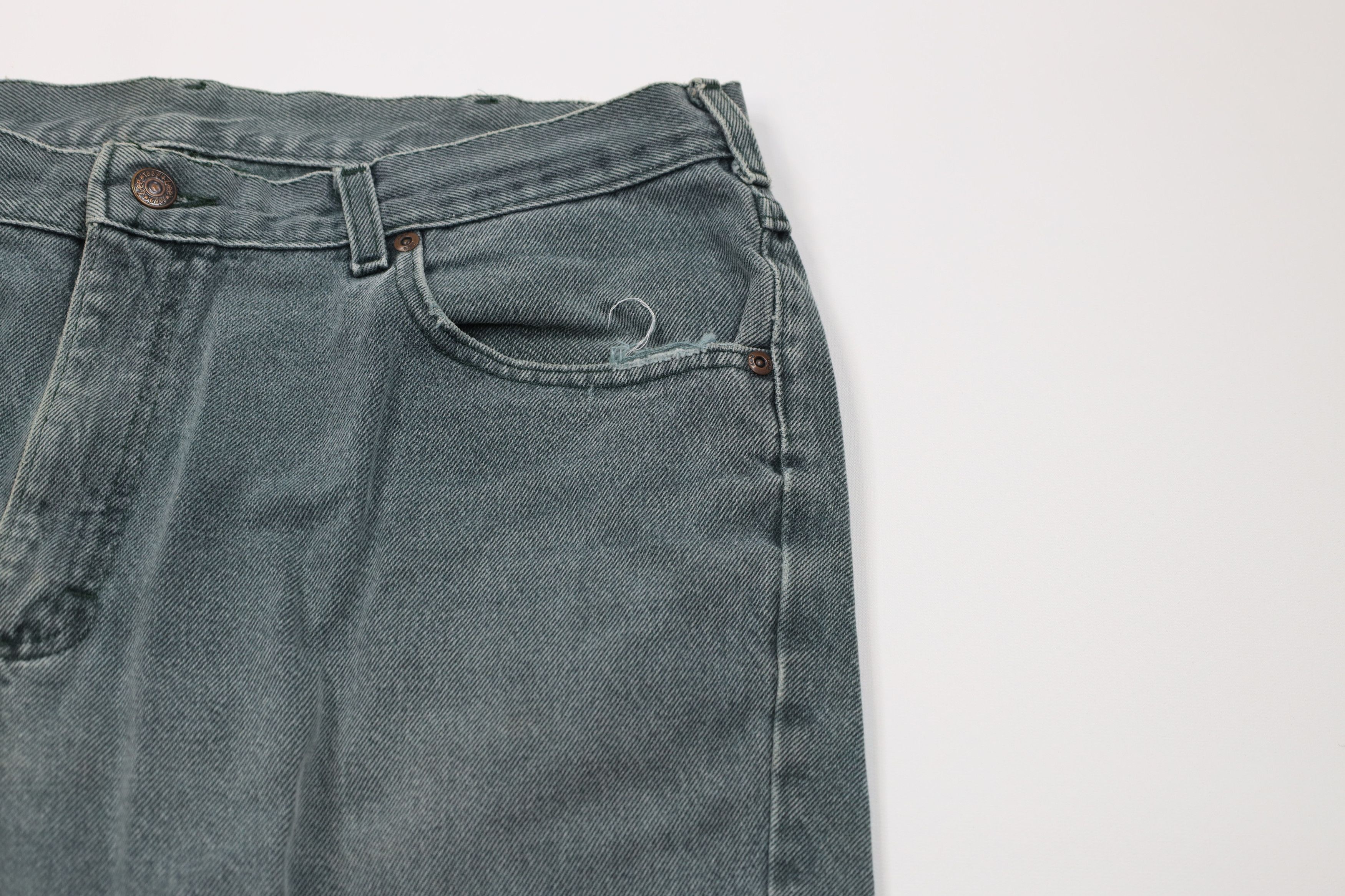 Lee Vintage 90s Lee Straight Leg Denim Jeans Green Cotton USA Size US 38 / EU 54 - 6 Thumbnail