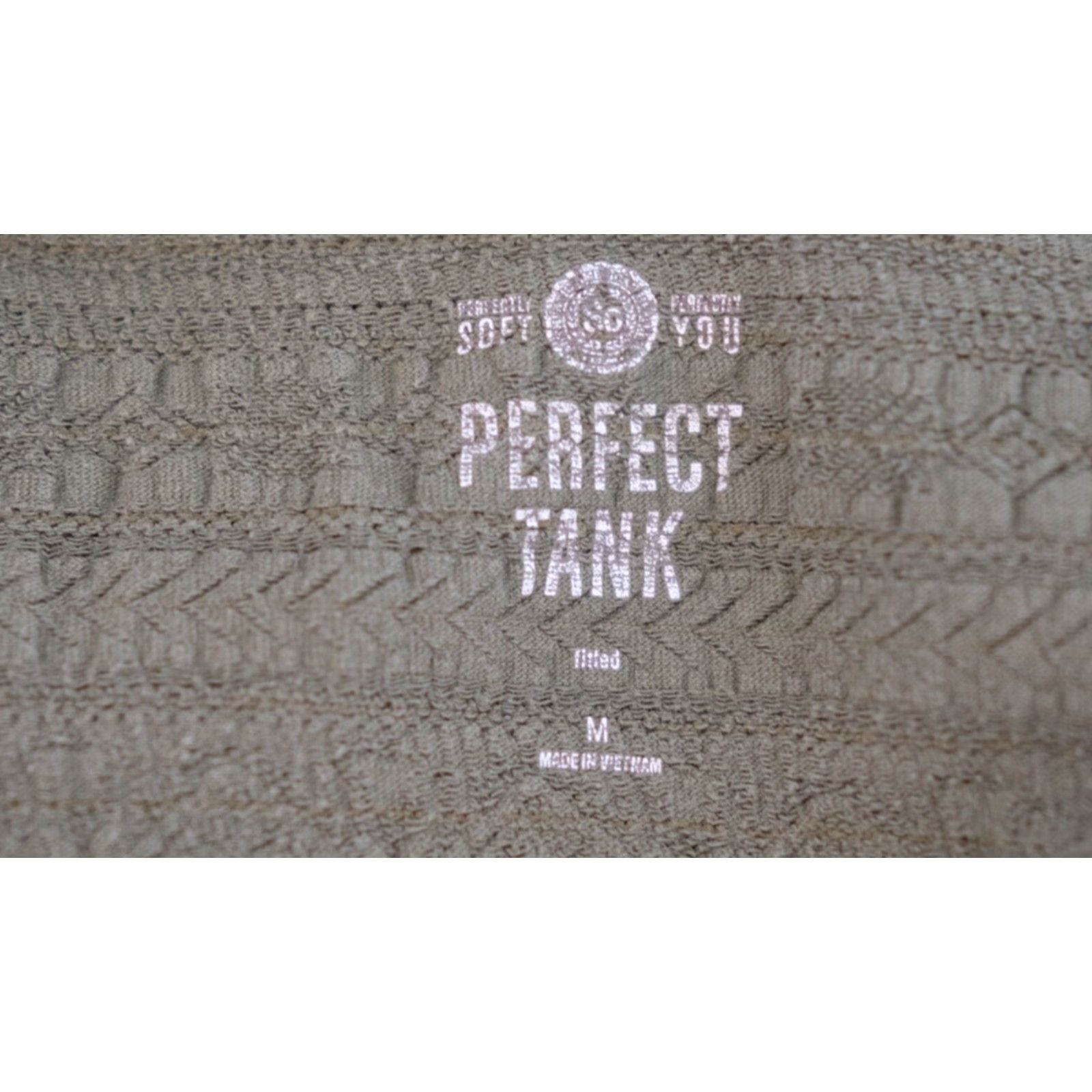 Vintage SO Perfectly Soft Green Textured Fitted Tank Top Size M Womens Juniors Slim Scoop Neck Sleeveless Pullover Size M / US 6-8 / IT 42-44 - 7 Thumbnail