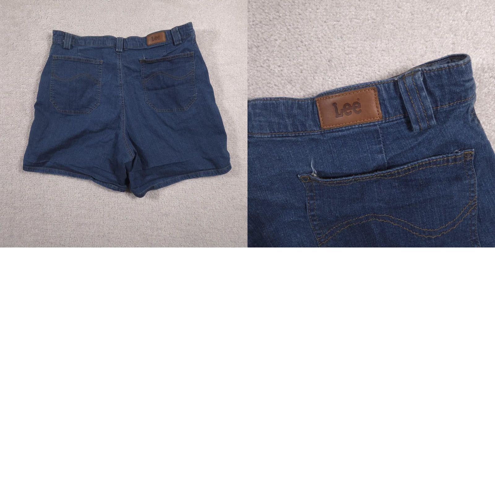 Lee Lee Denim Shorts Womens 16P Petite Blue Mom High Rise Relaxed Fit Casual Jean Size 38" / US 16 / IT 52 - 9 Thumbnail