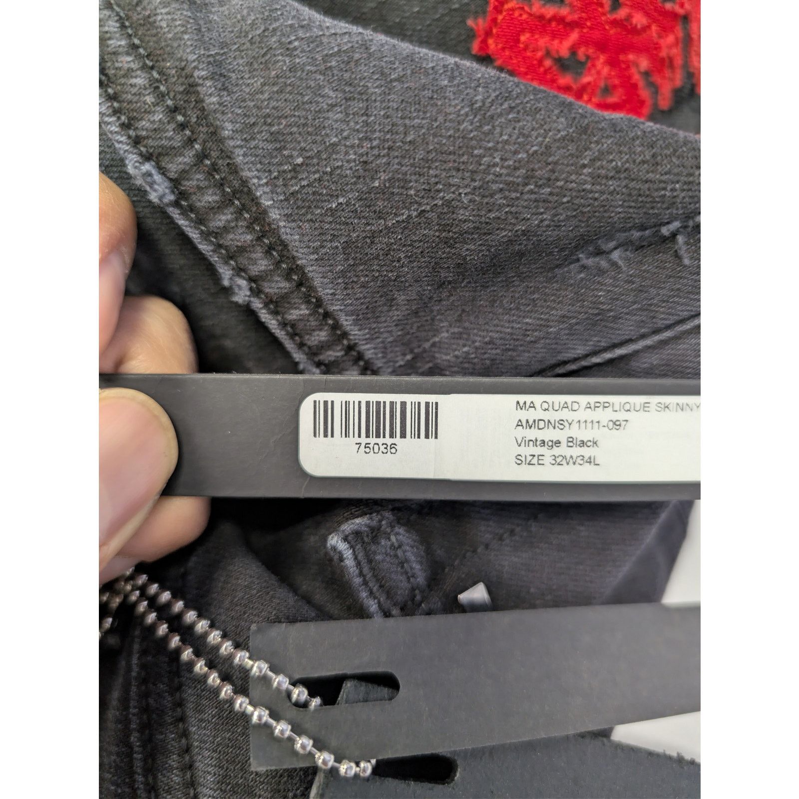 Amiri o1rshd1 MA Quad Applique Skinny Jeans in Black Size US 32 / EU 48 - 22 Thumbnail