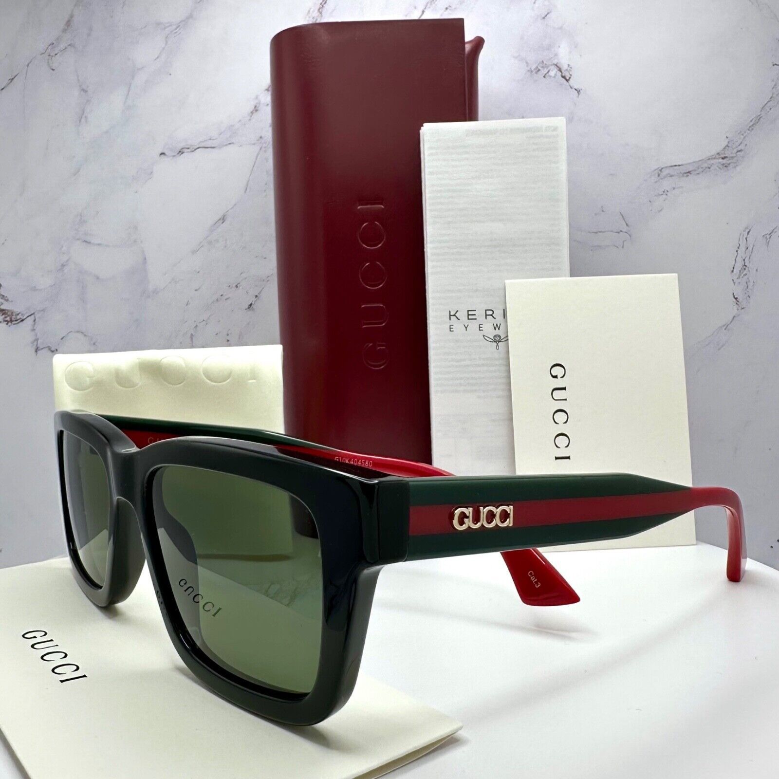Gucci New GUCCI Sunglasses Black Gold 3D Metal Logo Square Size ONE SIZE - 16 Thumbnail