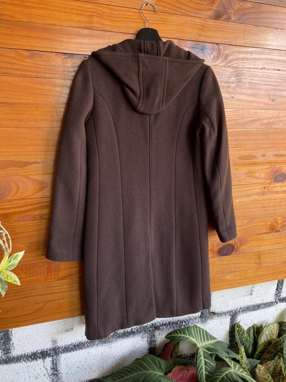 Japanese Brand Vintage INÉD Brown Hooded Wool Coat| Women’s Size 2 Size M / US 6-8 / IT 42-44 - 12 Thumbnail