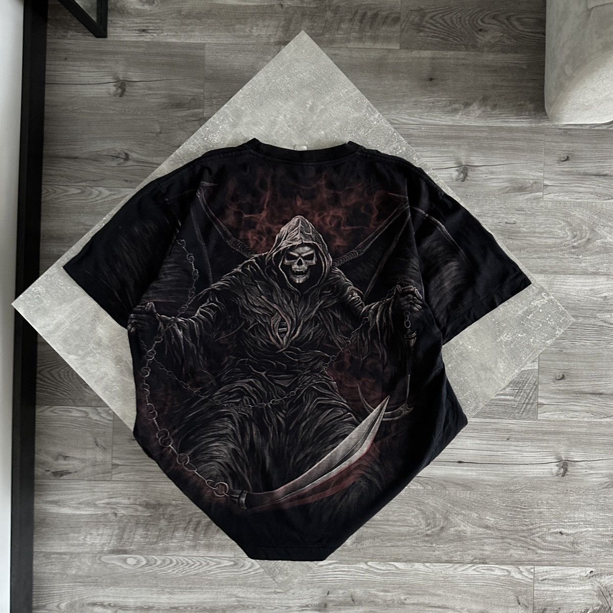 Vintage Vintage 90s Skull Gargoyle AOP tee rare horror hype y2k og Size US XL / EU 56 / 4 - 7 Thumbnail