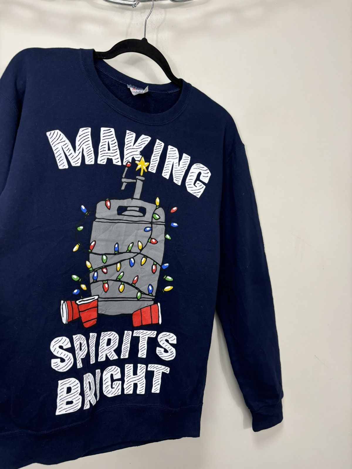 Jerzees × Vintage Vintage Jerzees 90s USA Big Christmas Logo Sweatshirt Size US S / EU 44-46 / 1 - 4 Thumbnail
