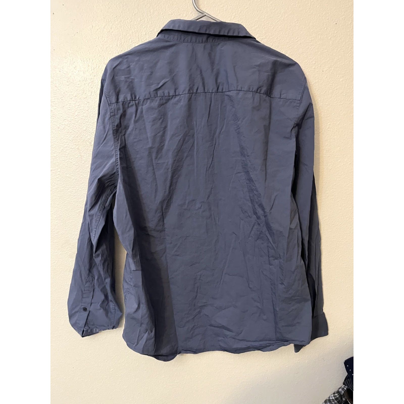 Calvin Klein Calvin Klein Shirt Men Button Dress Shirt Reg Fit Large Blue Solid Size 42R - 3 Thumbnail