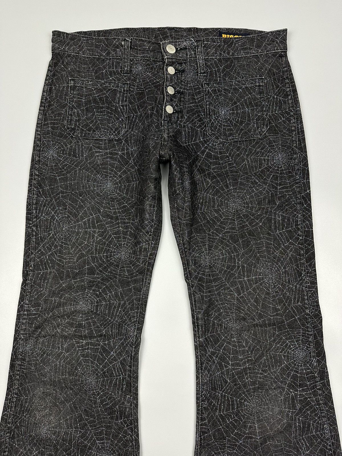 If Six Was Nine × Le Grande Bleu (L.G.B.) 🔥Rare Sick🔥Vintage Bison Spiders Web Flared Denim Size US 31 - 5 Thumbnail