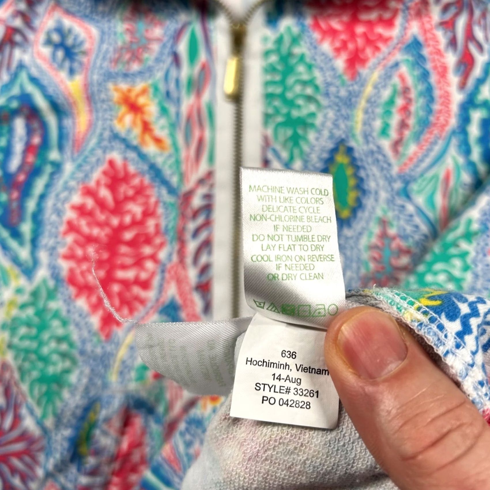 Lilly Pulitzer Lilly Pulitzer Top Womens M 1/2 Zip Pullover Geometric Coral Multicolor Mock Neck Sweatshirt Sweater Size M / US 6-8 / IT 42-44 - 6 Thumbnail