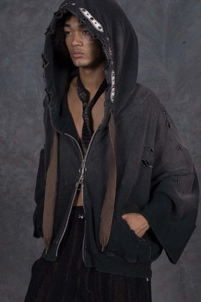 Kapital KAPITAL Thriller Damaged Devil Hood Studs Remake hoodie Size US XL / EU 56 / 4 - 11 Thumbnail