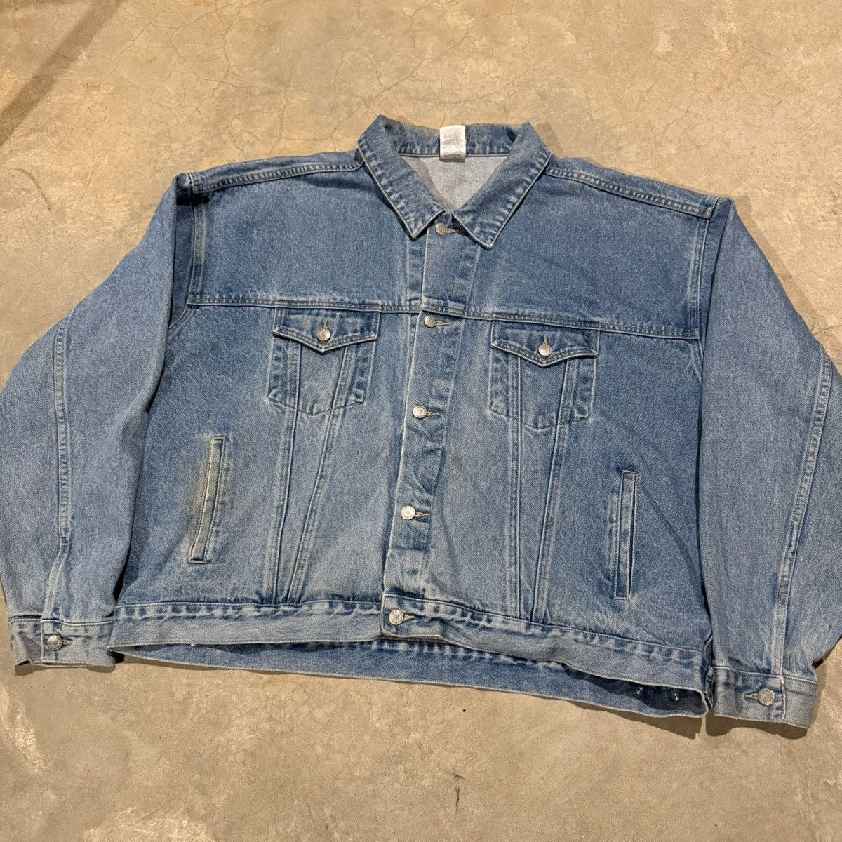 Warner Bros Vintage 1990s Looney Tunes Faded Distressed Denim Jacket Size US XXL / EU 58 / 5 - 5 Thumbnail