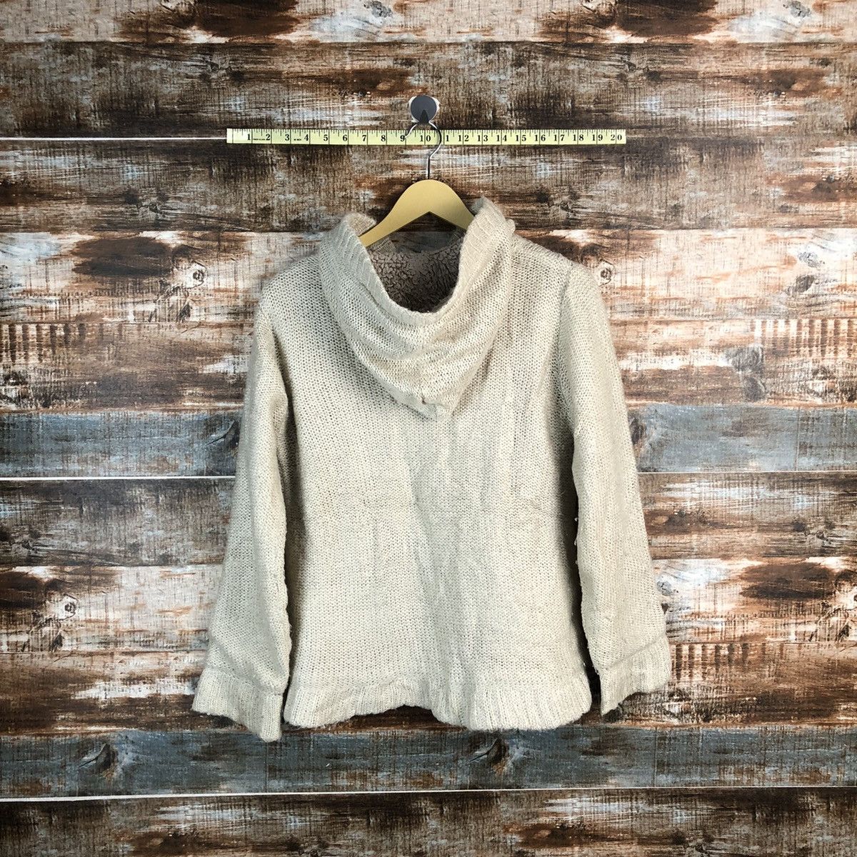 Homespun Knitwear × Japanese Brand Woble Cotton Brown Hoodie cable Knitwear #A2338 Size M / US 6-8 / IT 42-44 - 12 Thumbnail