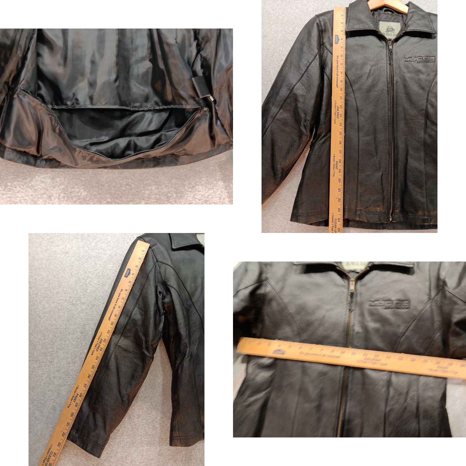 Vintage Burk's Bay Women Bomber Jacket M Black Leather NWT Size M / US 6-8 / IT 42-44 - 9 Thumbnail