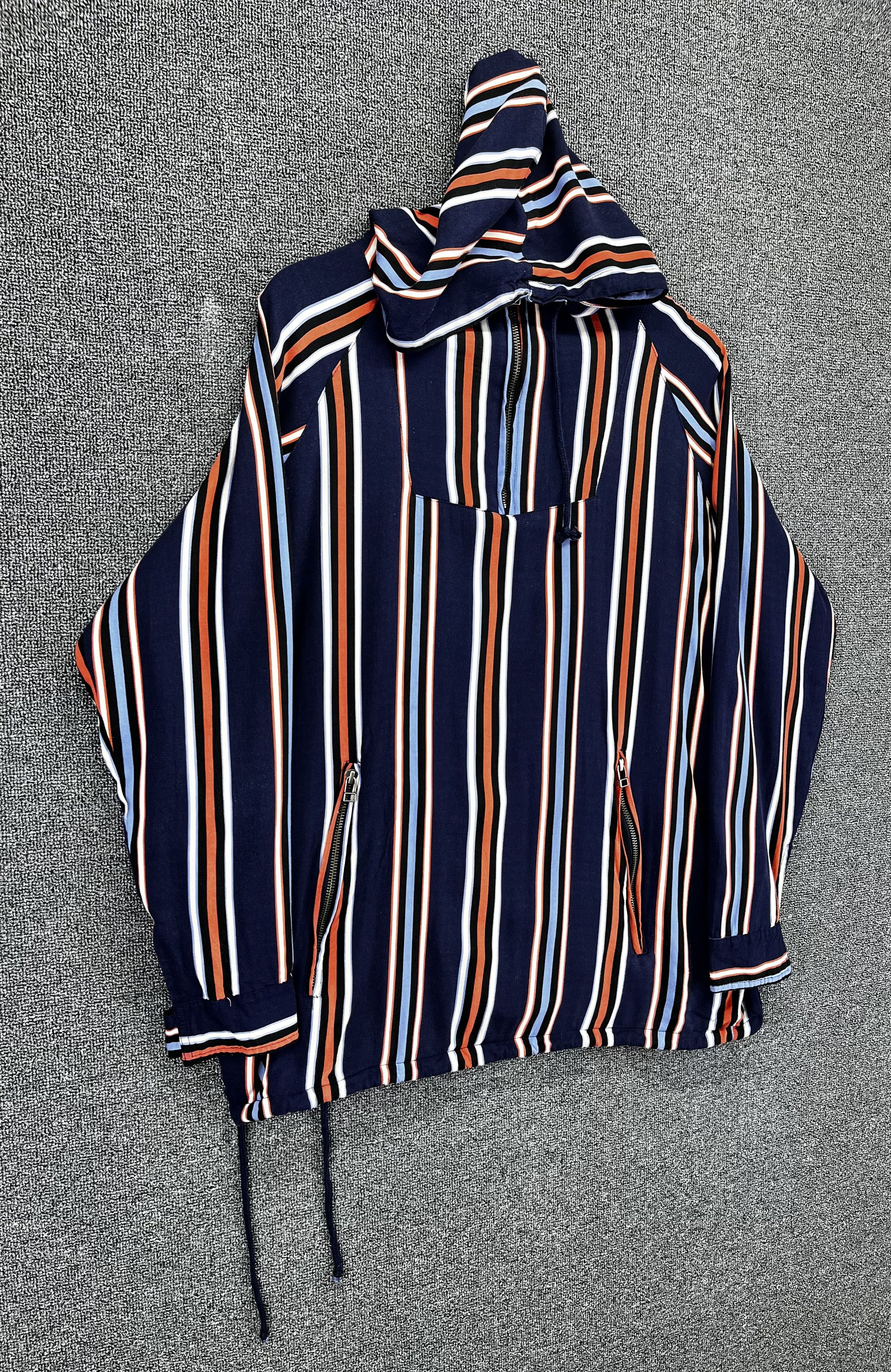 Issey Miyake Vintage Issey Miyake Tete Homme Hooded Striped Anorak Size US M / EU 48-50 / 2 - 2 Thumbnail