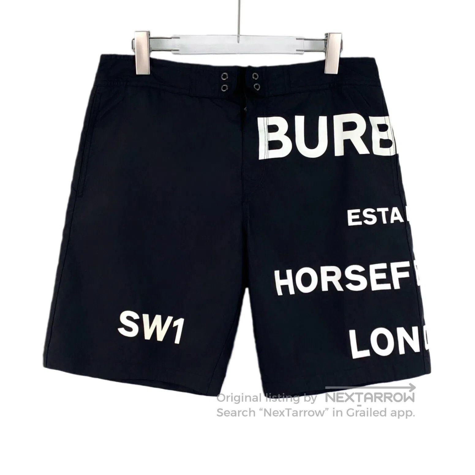 Burberry Burberry size M Black Logo Letter Printed Casual Shorts| Size US 27 - 1 Thumbnail