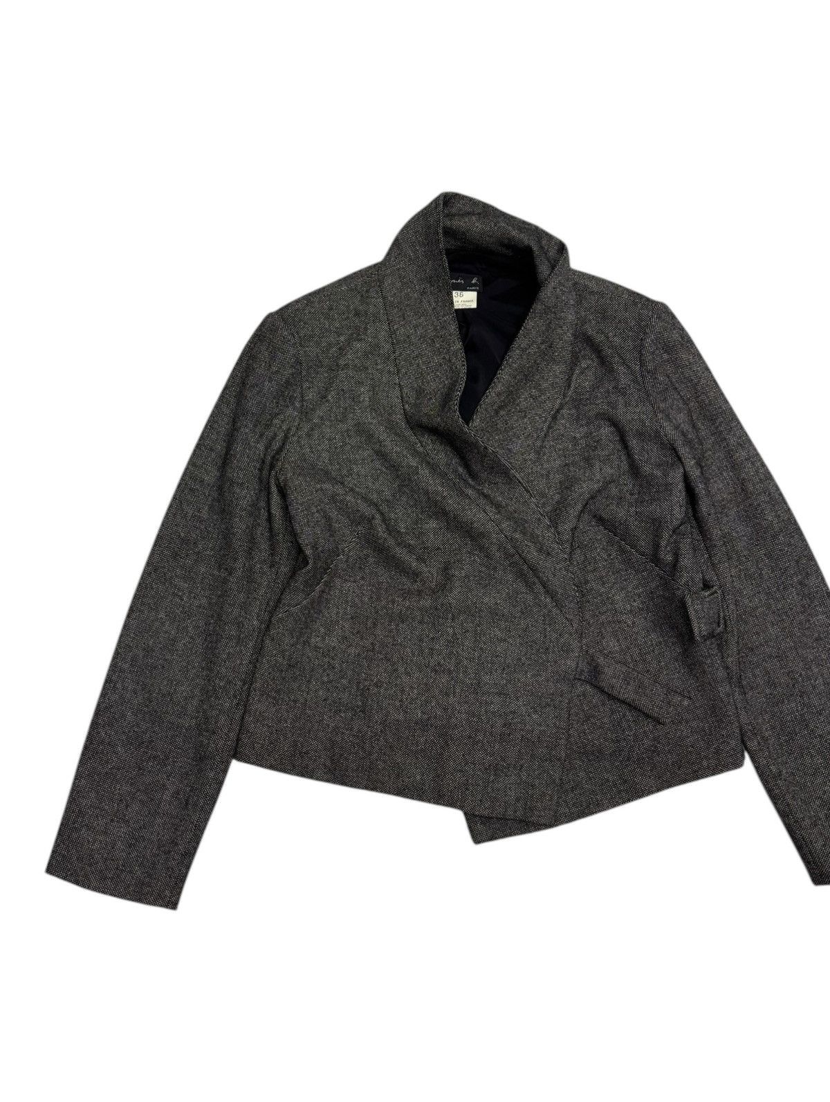 agnes b. 🔥AGNES B WOOL LAINE GREY SHAWL COLLAR CROP JACKET Size S / US 4 / IT 40 - 7 Thumbnail