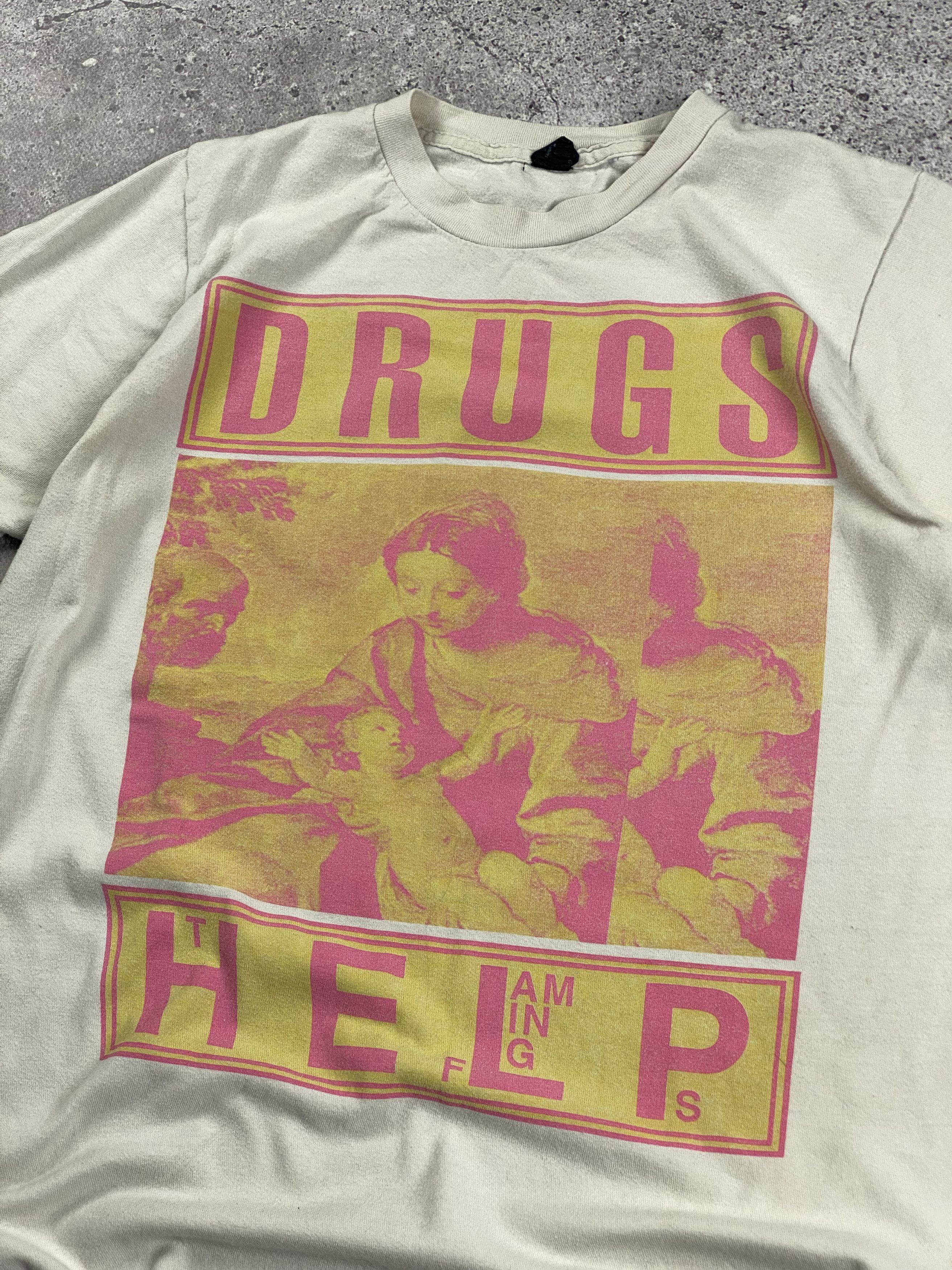 Band Tees Vintages 90s The Flaming Lips Band Drugs Help T Shirt Size US S / EU 44-46 / 1 - 3 Thumbnail