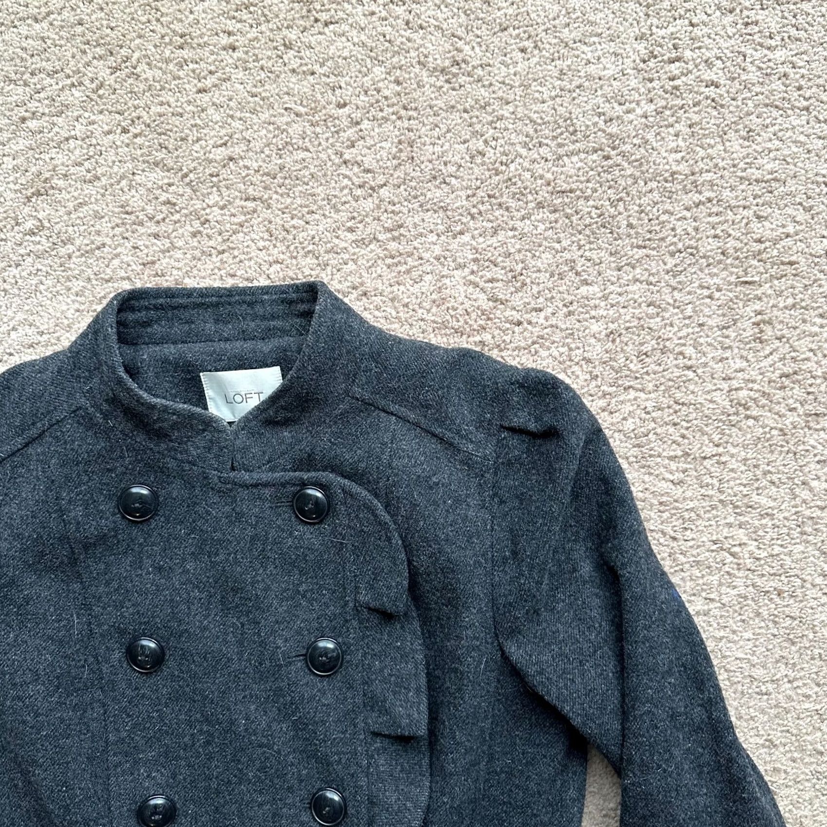 Ann Taylor Ann Taylor Loft Coat Womens 8 Wool Blend Long Sleeve Double Breast Dark Grey Buttons Size M / US 6-8 / IT 42-44 - 5 Thumbnail