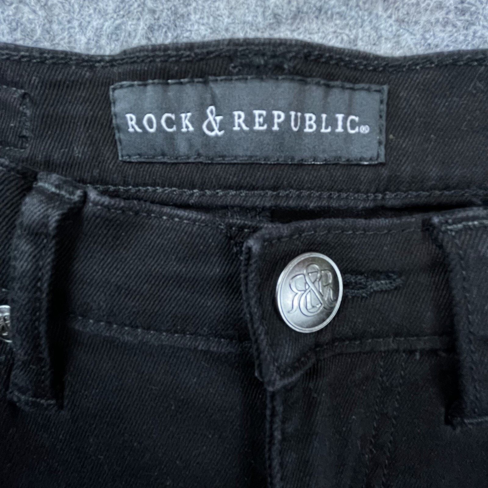 Rock & Republic Rock & Republic Jeans Womens 6 Black Berlin Stretch Skinny Size 28" / US 6 / IT 42 - 3 Thumbnail