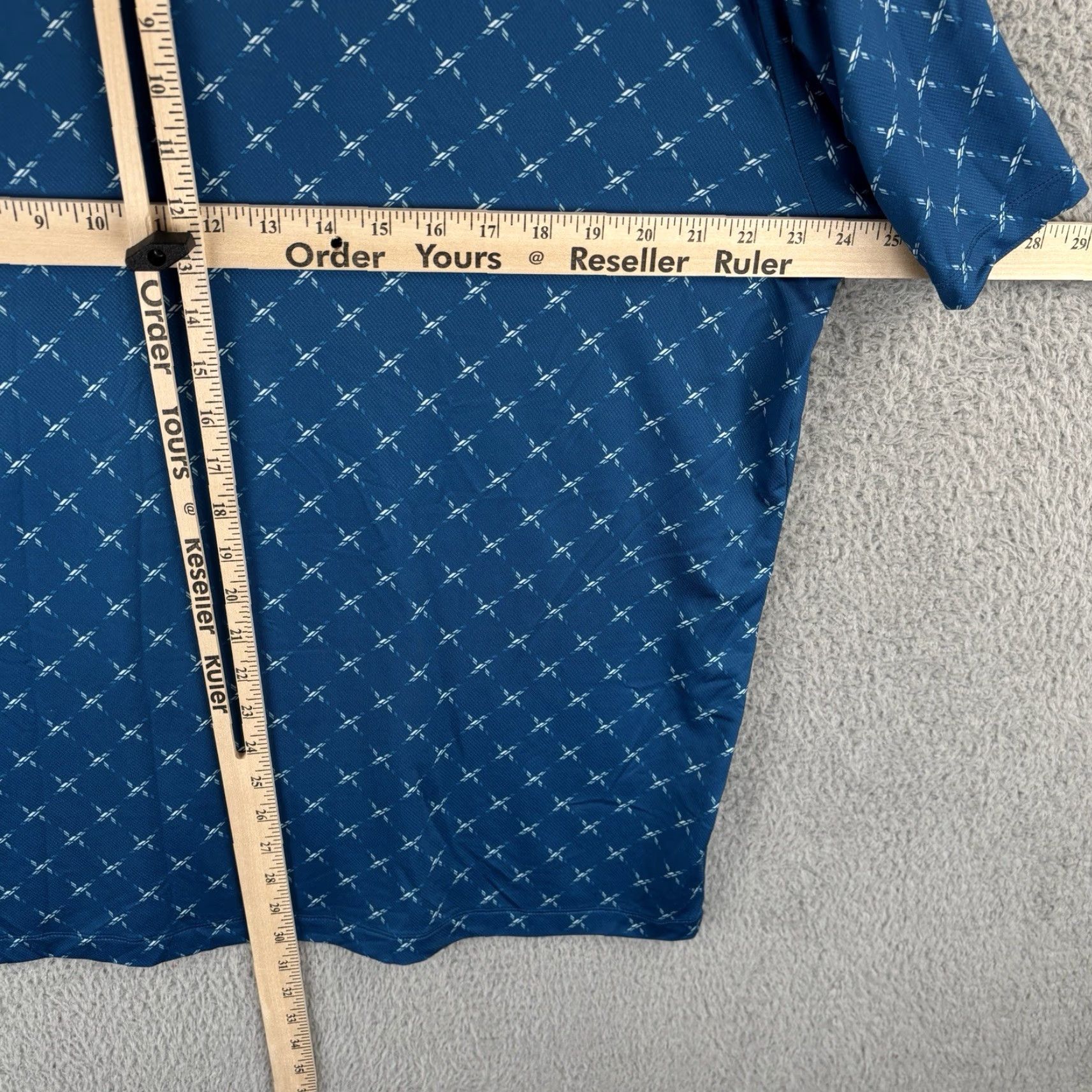 Under Armour Under Armour The Performance Polo Shirt Mens XL Blue Geometric Print Golf Shirt Size US XL / EU 56 / 4 - 7 Thumbnail