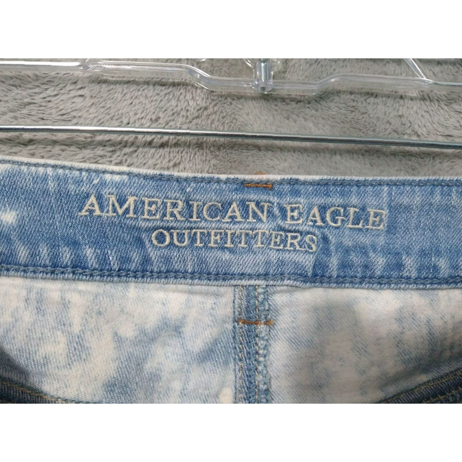 American Eagle Outfitters American Eagle Jeans Womens 4 Denim Blue Straight Stretch Distressed Acid Wash Size 27" / US 4 / IT 40 - 7 Thumbnail