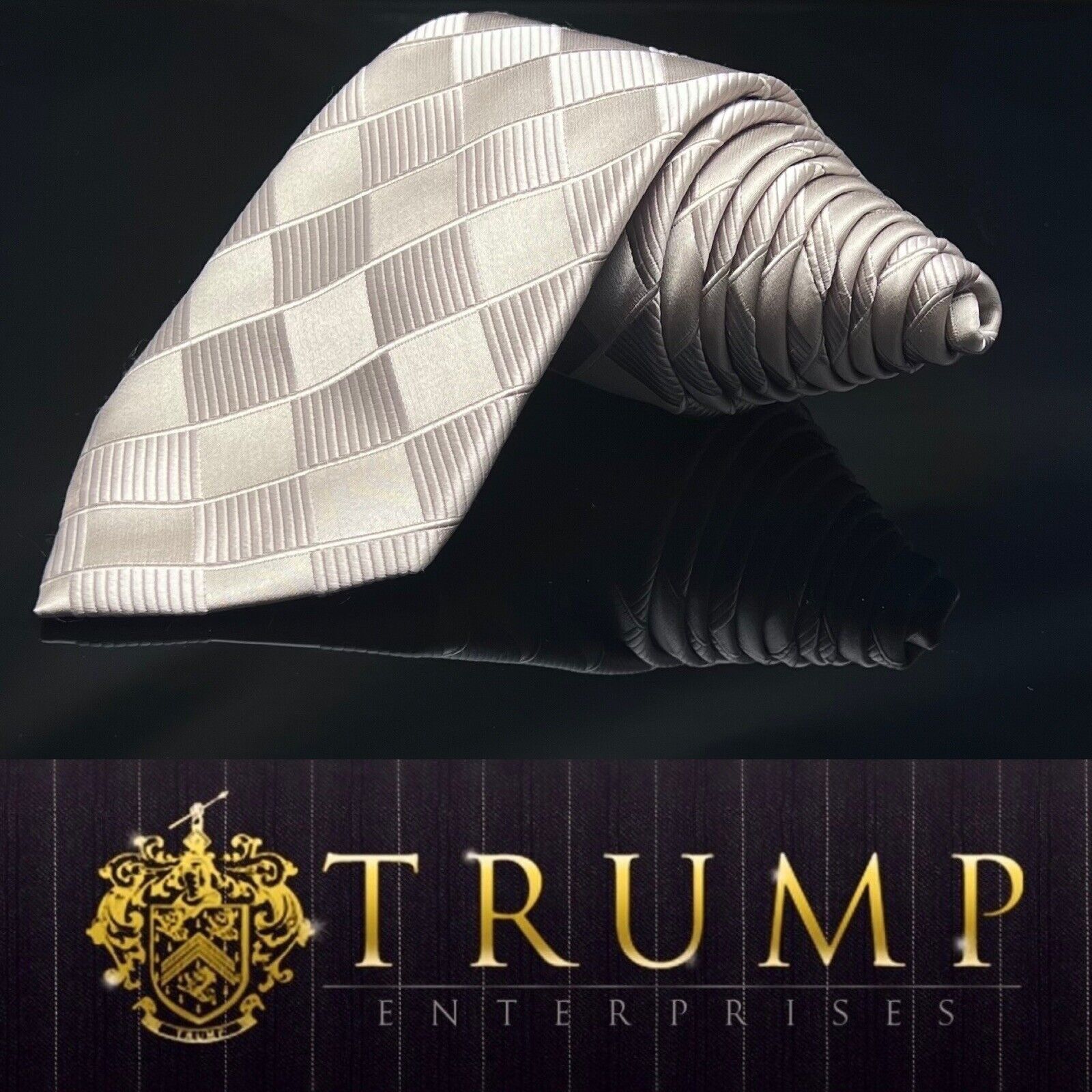 donald trump Cream Silk Beautiful Tie 60.5”